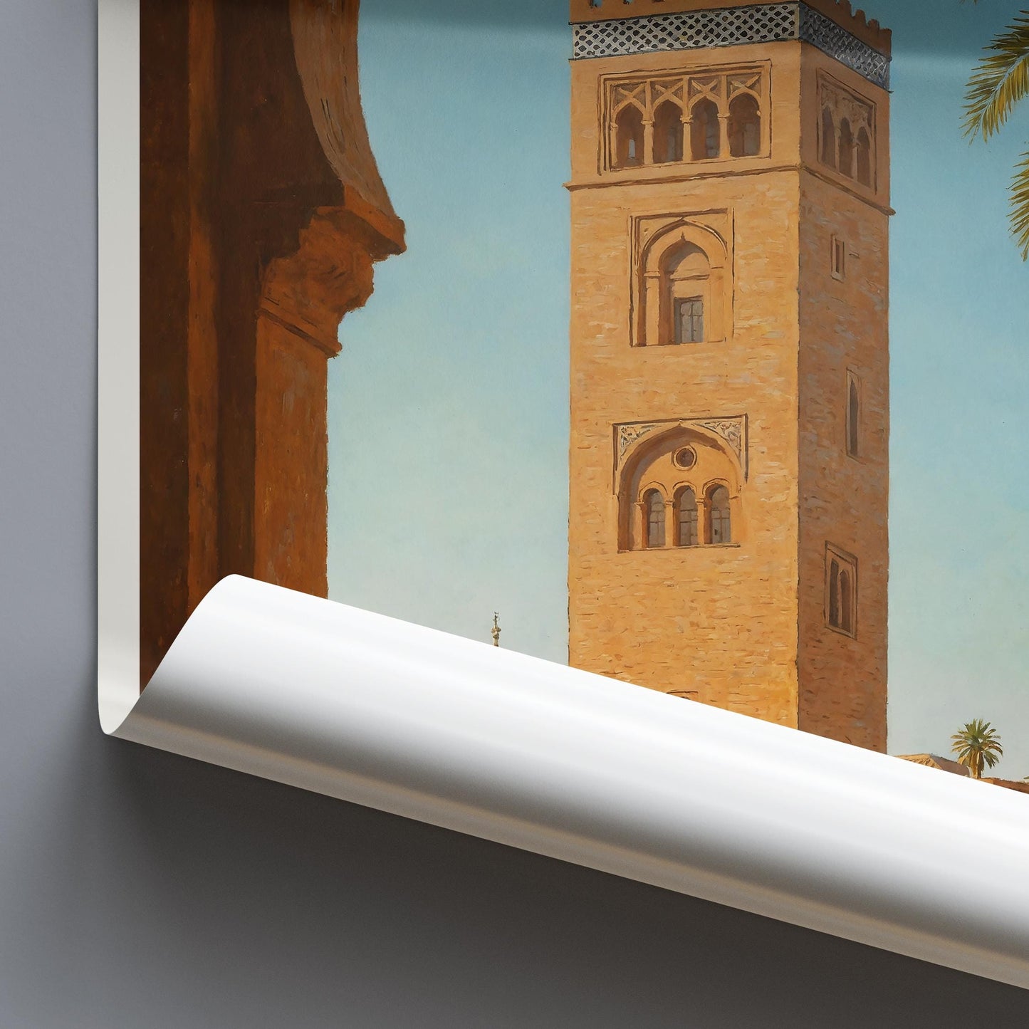 Marrakesh Travel Print, Koutoubia Mosque ~ Morocco Travel Poster Wall Art Home Decor Gift Personalized Framed