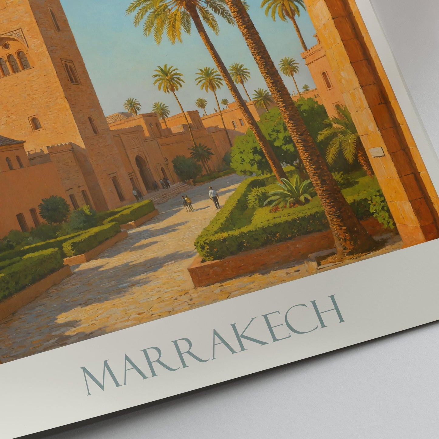 Marrakesh Travel Print, Koutoubia Mosque ~ Morocco Travel Poster Wall Art Home Decor Gift Personalized Framed