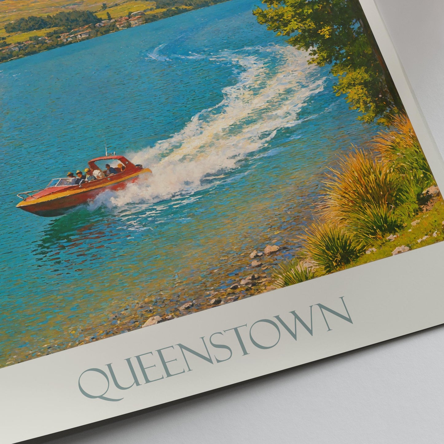 Queenstown Travel Print ~ New Zealand Travel Poster Wall Art Home Decor Gift Personalized Framed