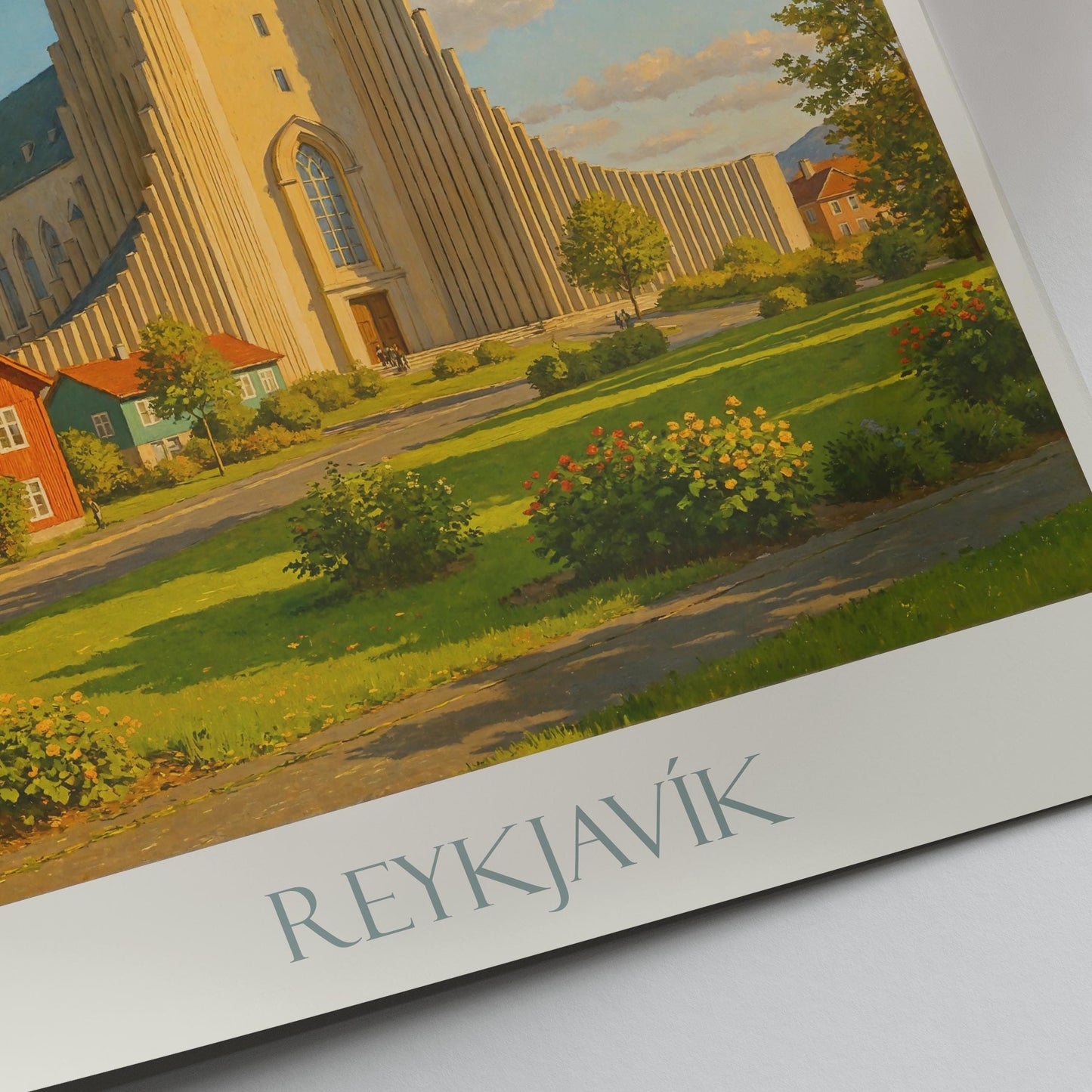 Reykjavik Travel Print ~ Iceland Travel Poster | Painted Wall Art Print & Home Decor | Framed Personalized Print | Vacation Travel Gift