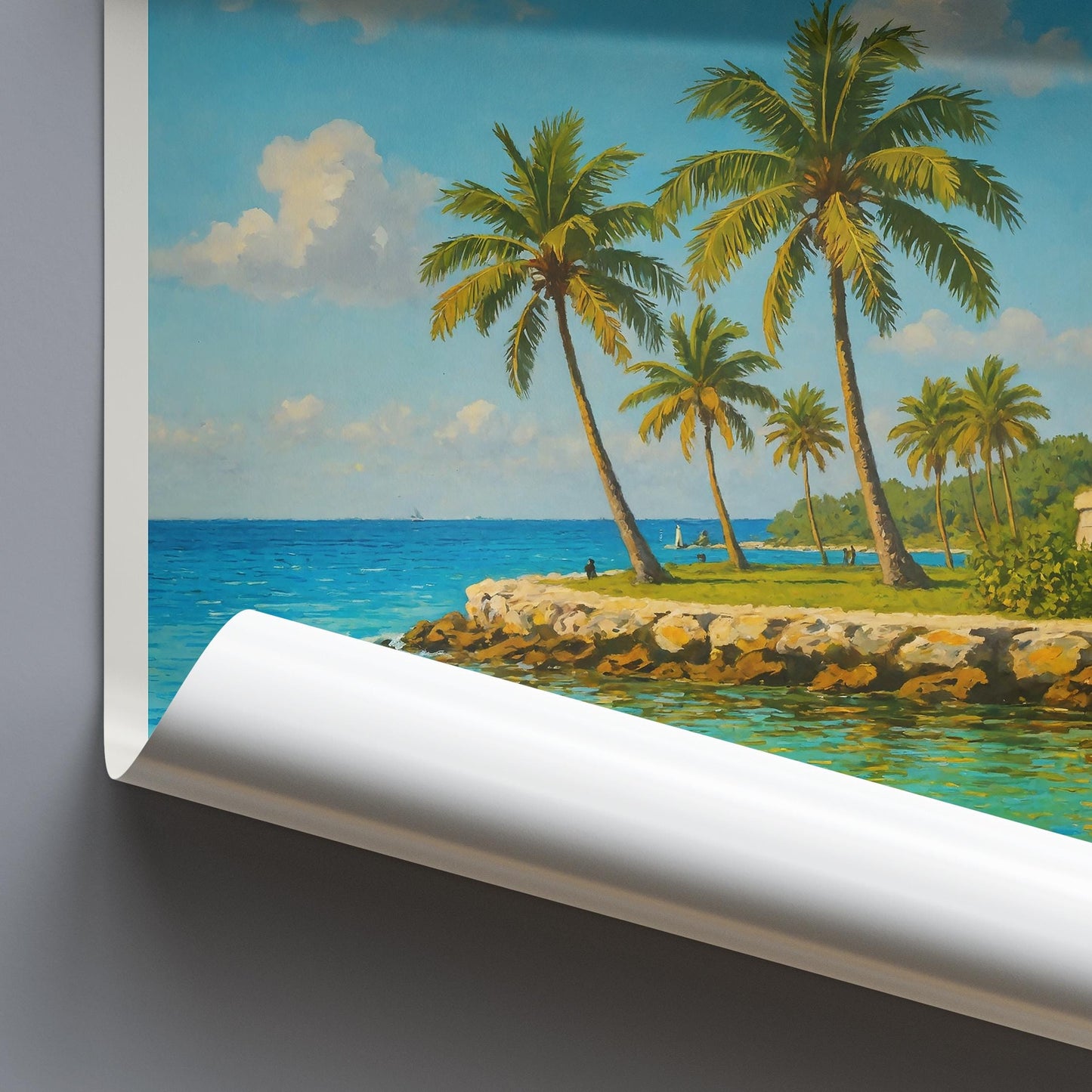 Biscayne National Park Travel Print, Boca Chita Key Lighthouse ~ Florida Travel Poster Framed Personalized Vacation Gift