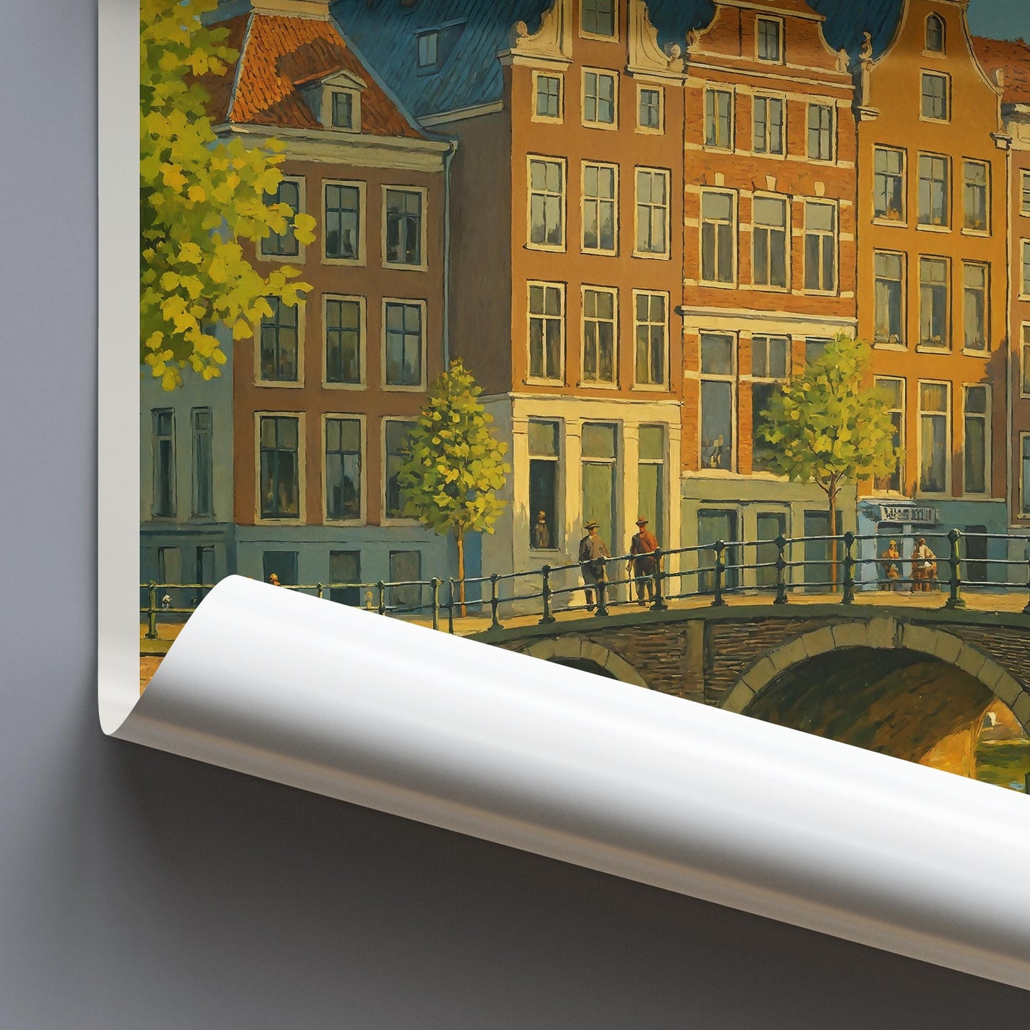 Amsterdam Travel Print ~ Netherlands travel poster print, Amsterdam city travel wall art gift