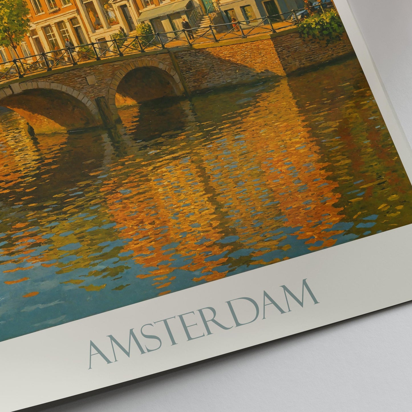 Amsterdam Travel Print ~ Amsterdam Netherlands travel poster print, Amsterdam travel wall decor, Amsterdam city wall art Amsterdam gift