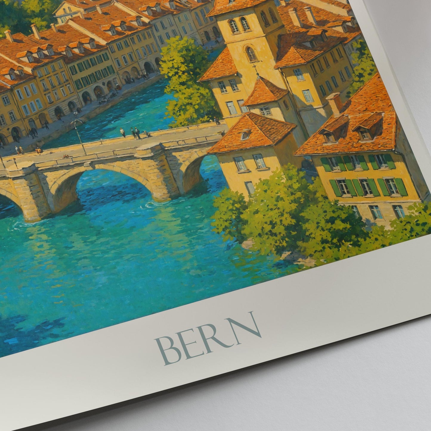 Bern Travel Print ~ Switzerland Travel Poster Wall Art Home Decor Personalized Gift Framed