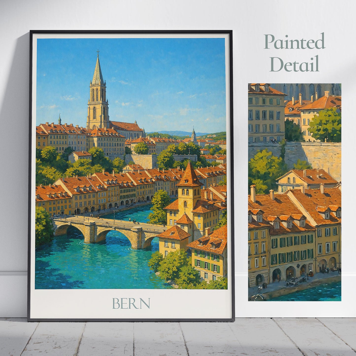Bern Travel Print ~ Switzerland Travel Poster Wall Art Home Decor Personalized Gift Framed
