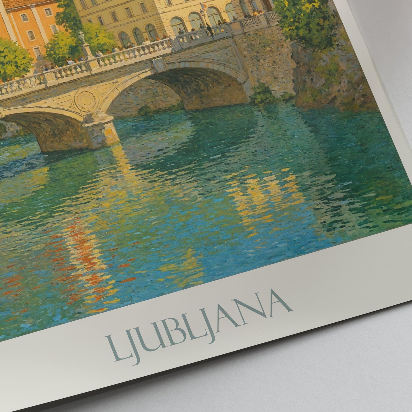 Ljubljana Travel Print ~ Travel Poster Wall Art Home Decor Slovenia Personalized Gift Painting Framed