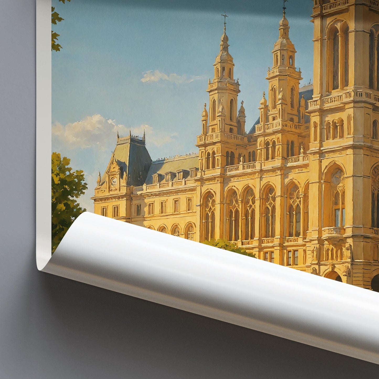 Vienna Travel Print, Rathaus ~ Austria Travel Poster