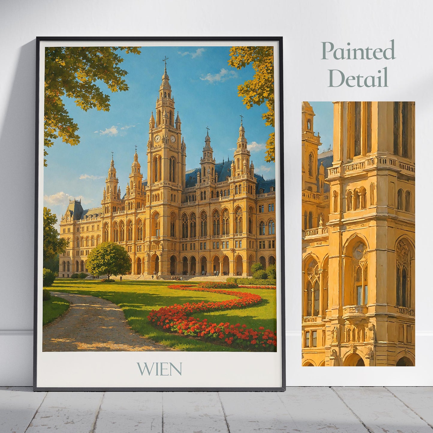 Vienna Travel Print, Rathaus ~ Austria Travel Poster