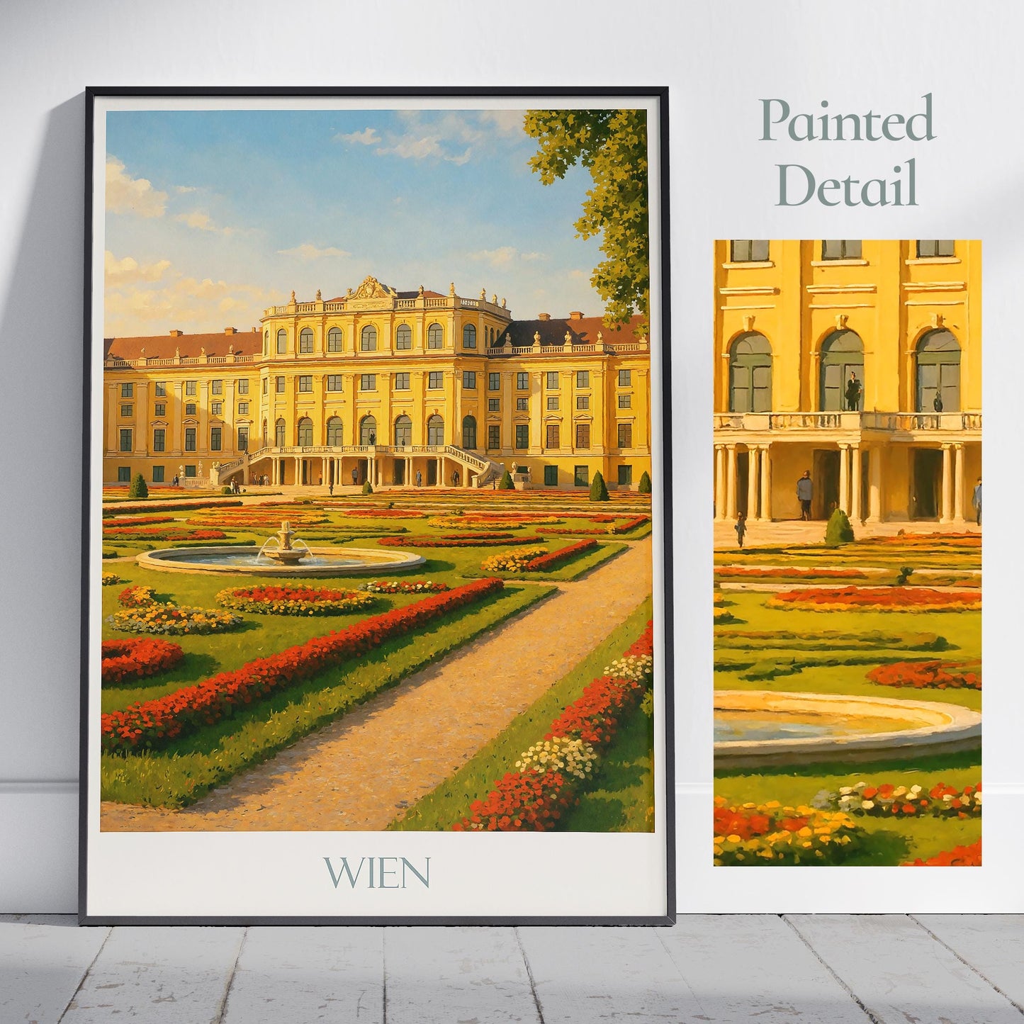Vienna Travel Print, Schönbrunn Palace ~ Austria Travel Poster | Framed Personalized Vacation Travel Gift