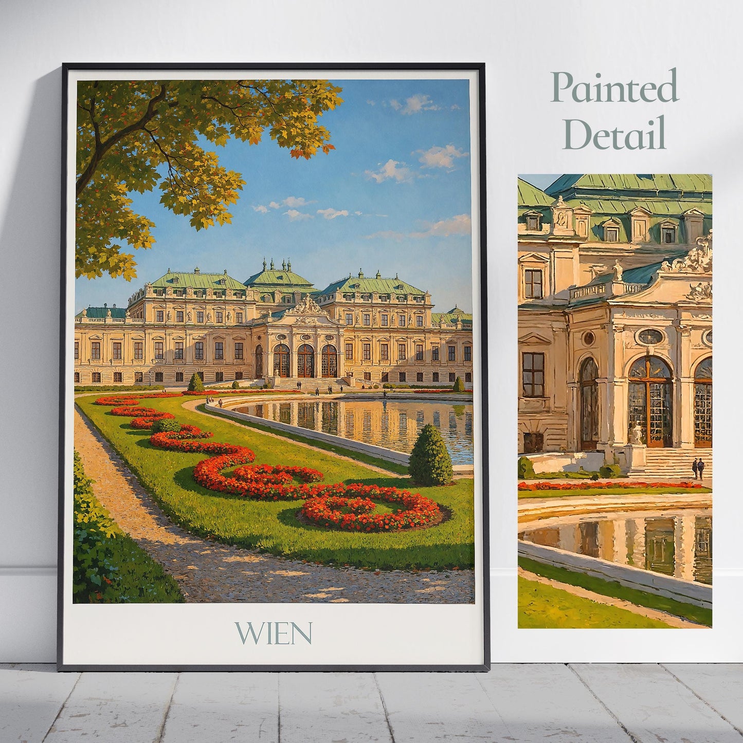 Vienna Travel Print, Belvedere Palace ~ Austria Travel Poster | Framed Personalized Vacation Travel Gift