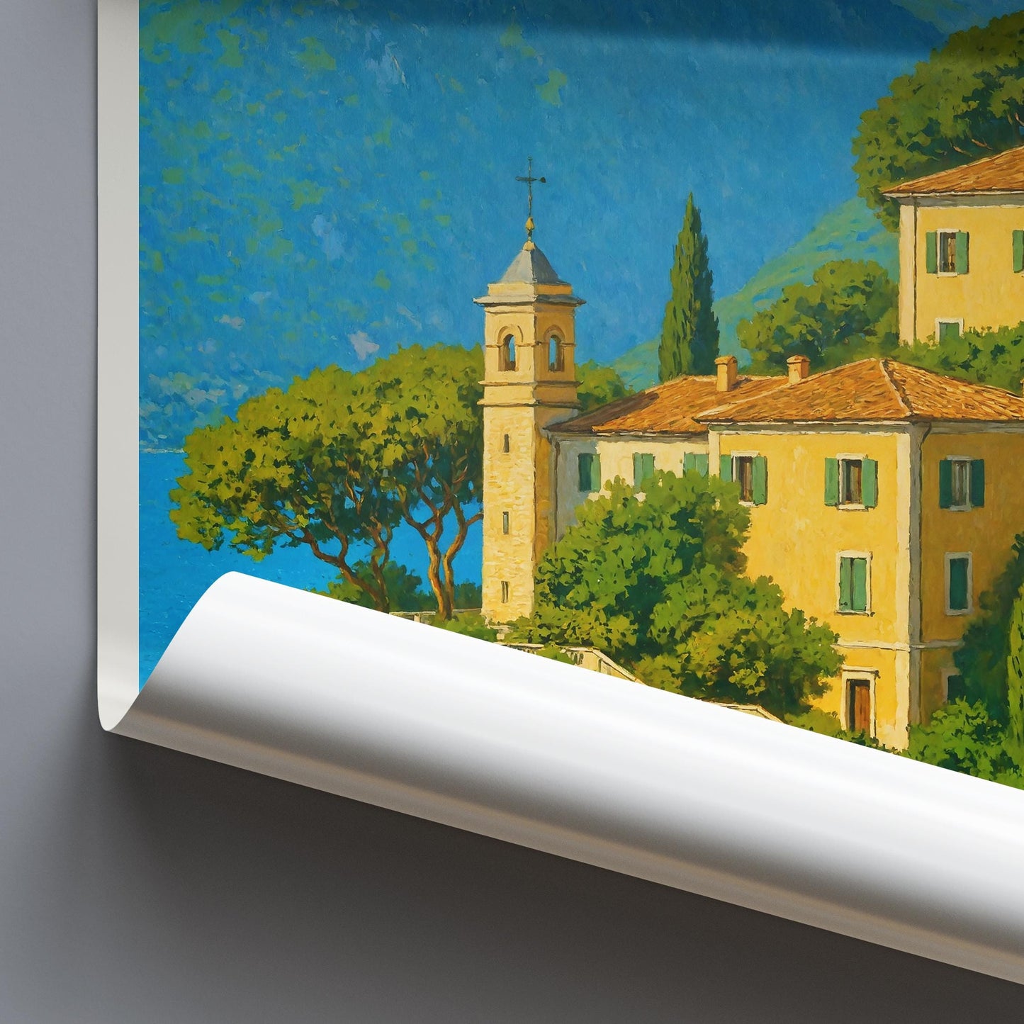 Lake Como Travel Print, Villa del Balbianello ~ Italy Travel Poster
