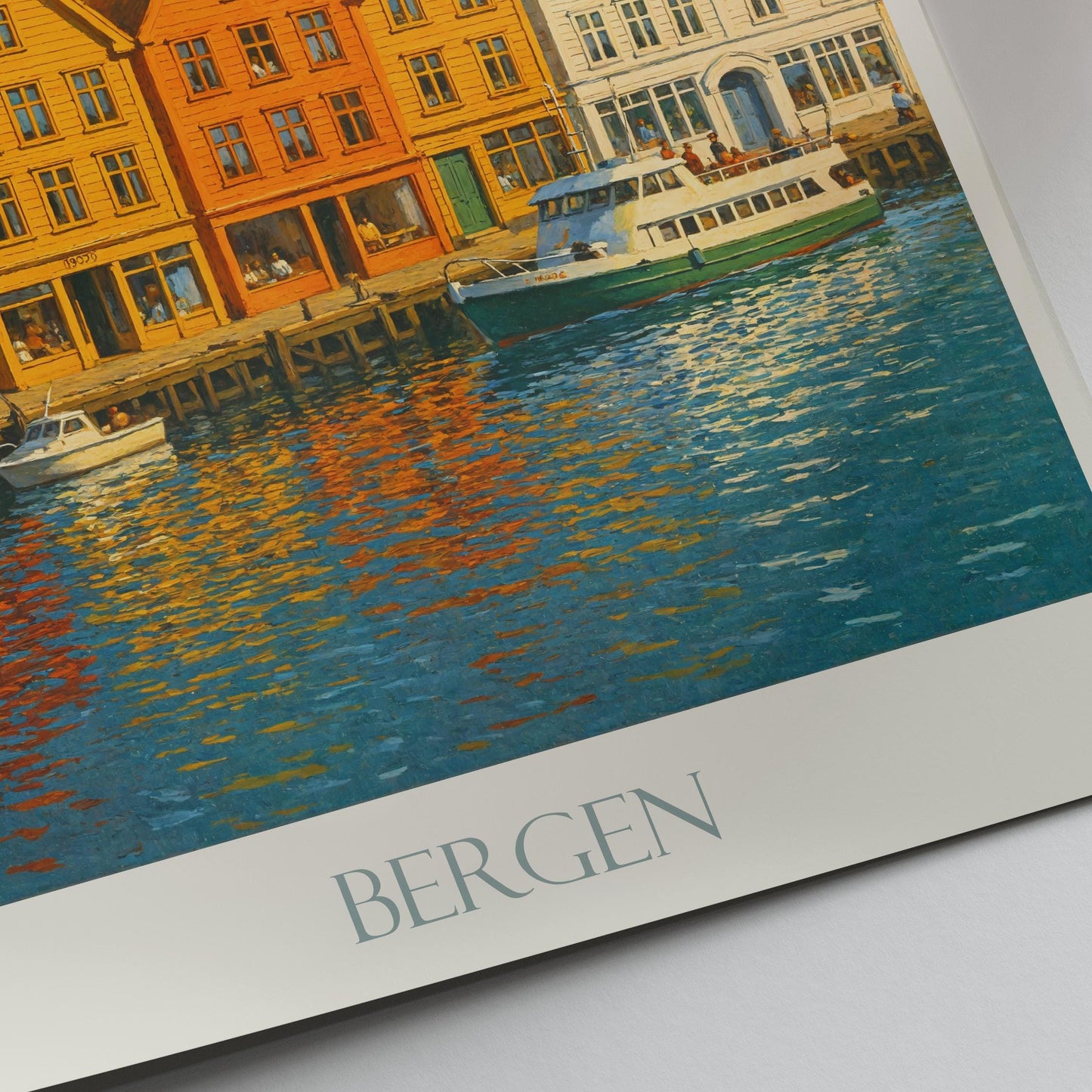Bergen Travel Print, Bryggen Wharf ~ Norway Travel Poster