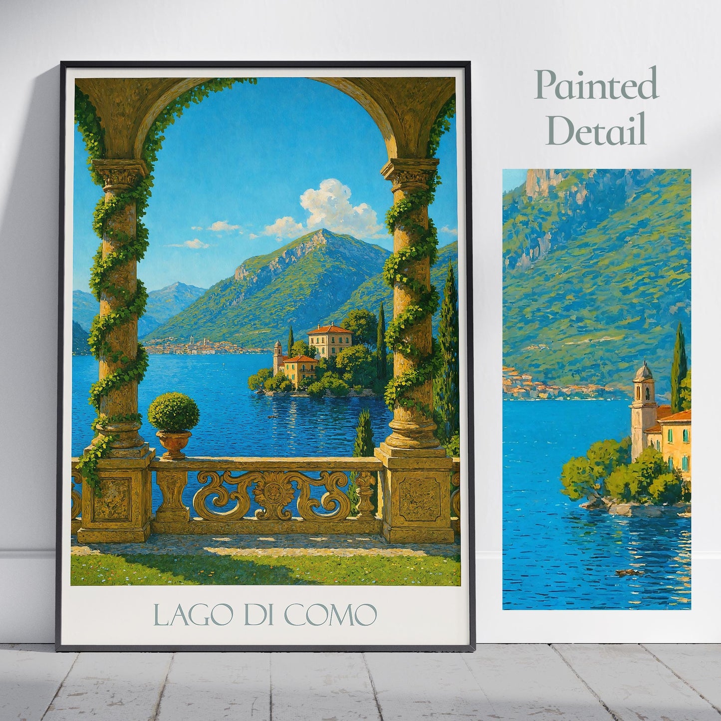 Lake Como Travel Print, Villa del Balbianello ~ Italy Travel Poster