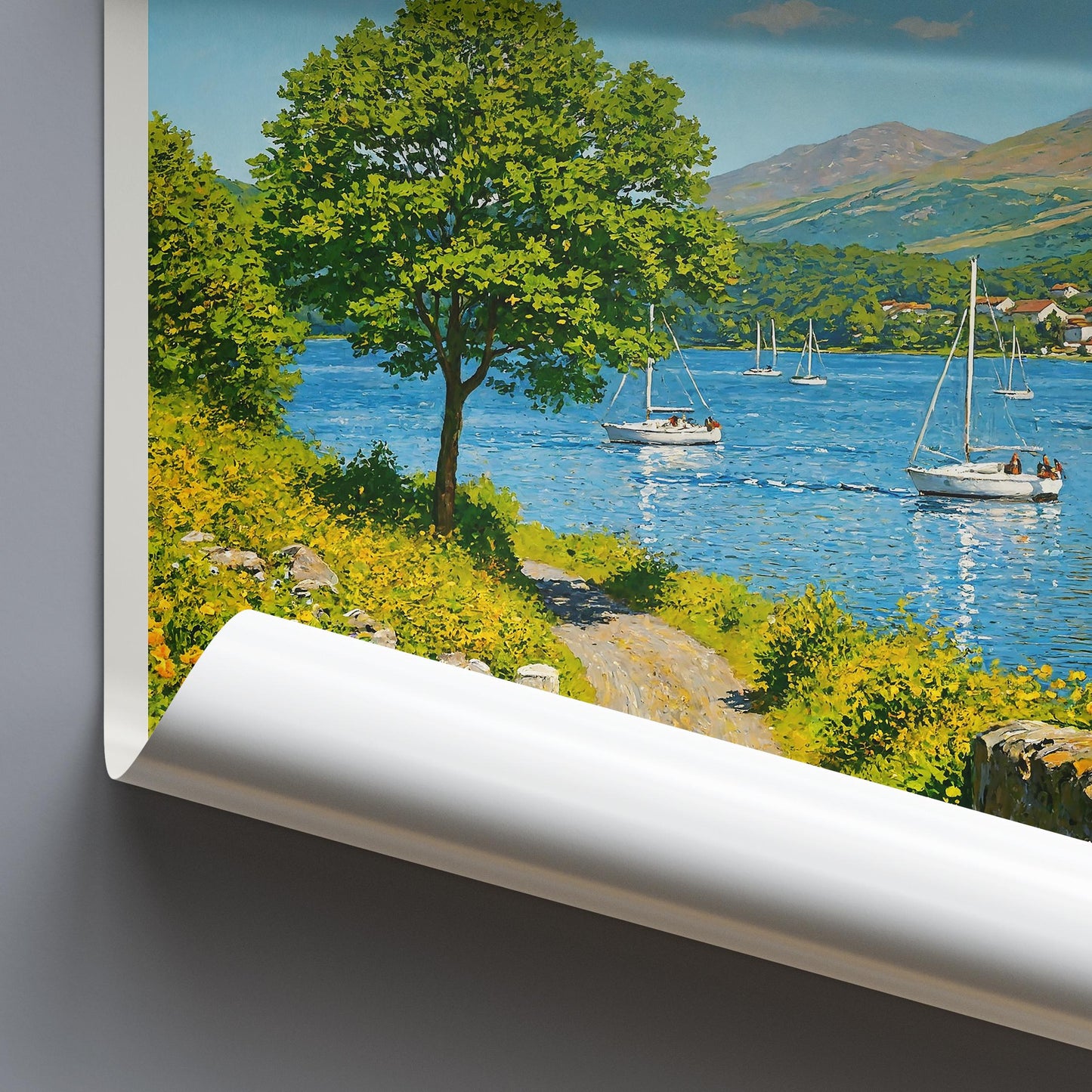 Lake District Travel Print, Coniston Water ~ Travel Poster | Framed Painting Print