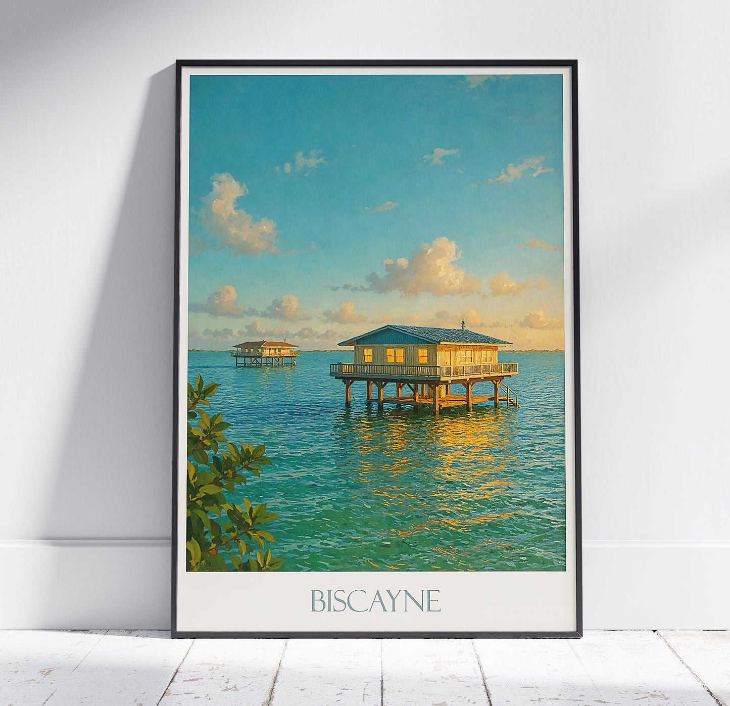 Biscayne National Park Travel Print, Stiltsville ~ Florida Travel Poster