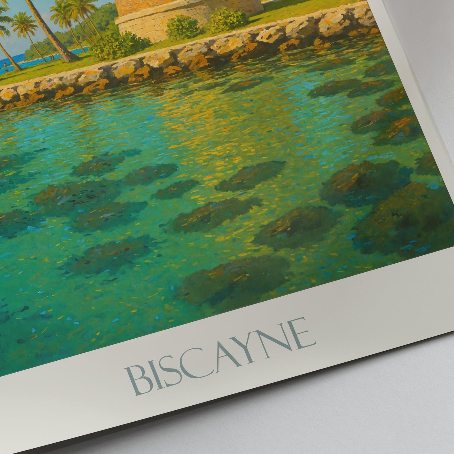 Biscayne National Park Travel Print, Boca Chita Key Lighthouse ~ Florida Travel Poster Framed Personalized Vacation Gift