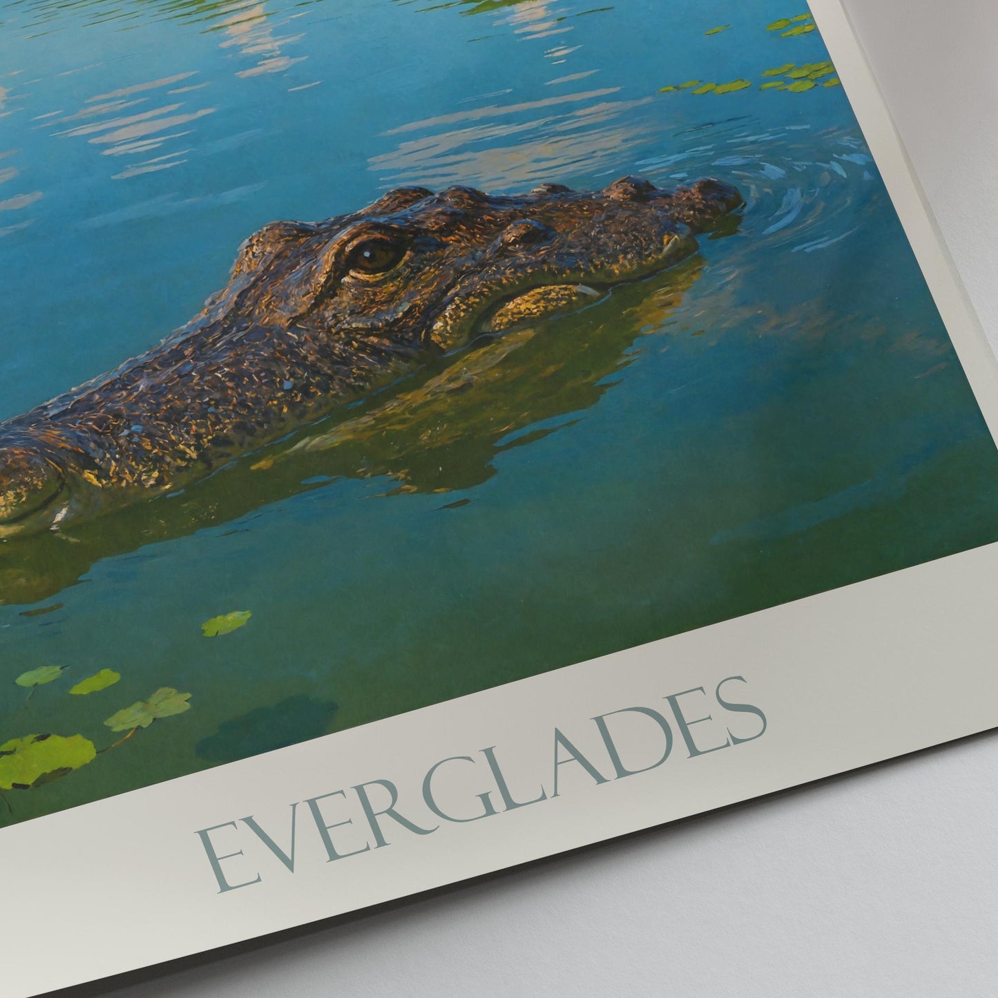 Everglades Travel Print, Alligator ~ Florida Travel Poster