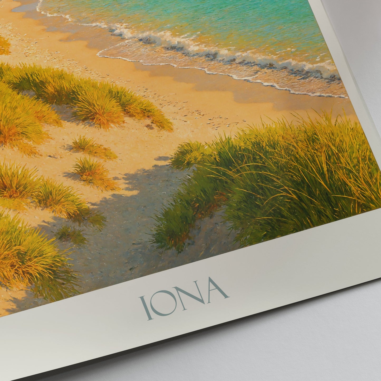 Iona Abbey Travel Poster, Scottish Isle Art Print | Coastal Decor | Isle of Iona Scotland Gift