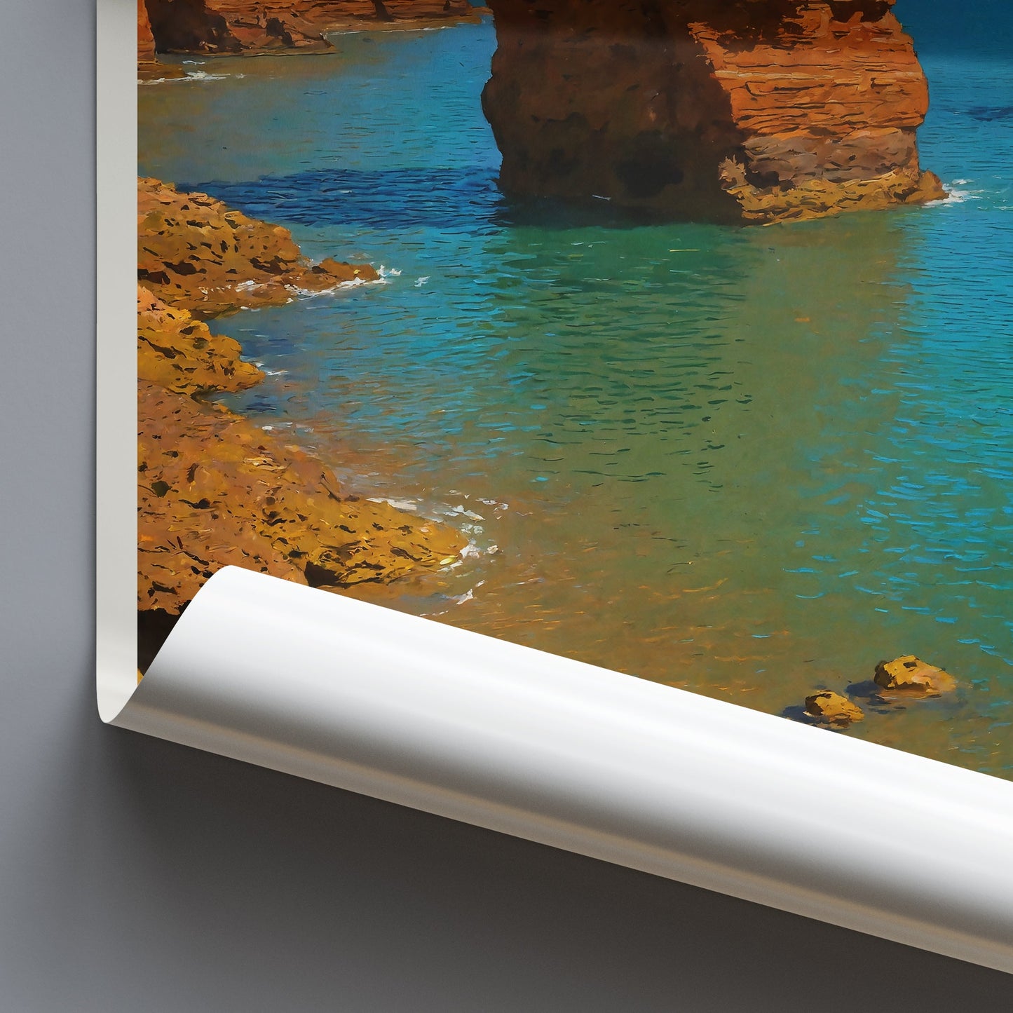 Ladram Bay Sea Stacks Travel Poster | Jurassic Coast Wall Art Print | Devon England Coastal Decor | UK Vacation Gift