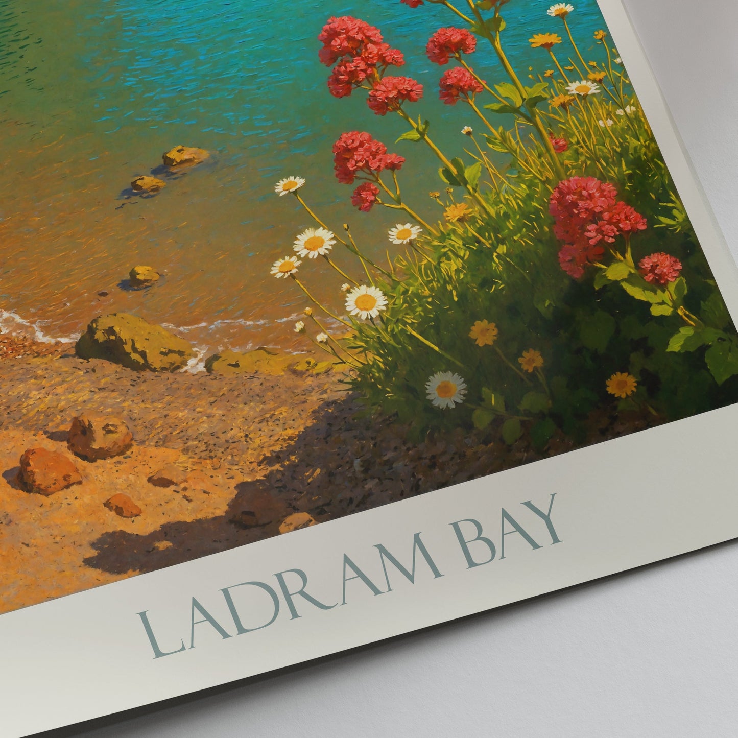 Ladram Bay Sea Stacks Travel Poster | Jurassic Coast Wall Art Print | Devon England Coastal Decor | UK Vacation Gift
