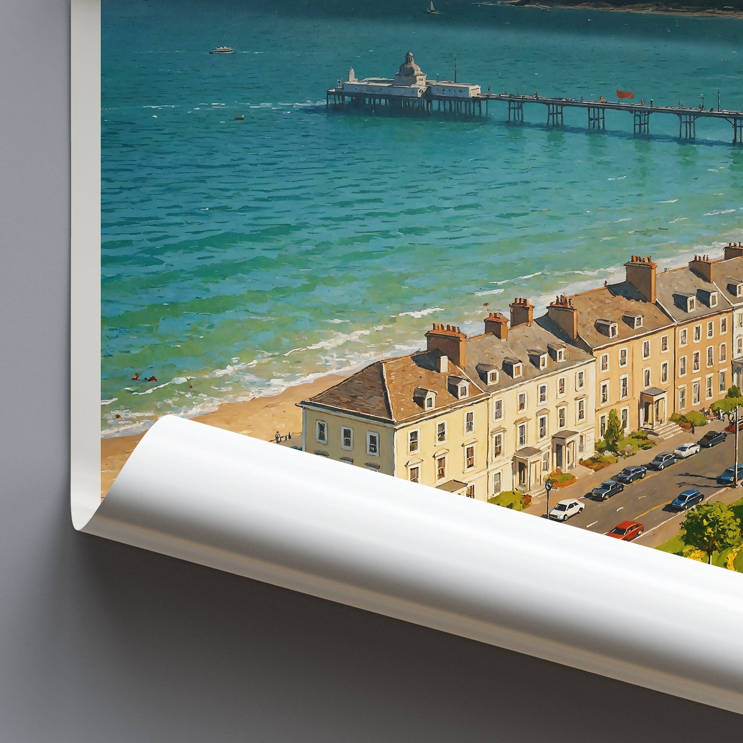Llandudno Travel Poster, Victorian Pier Art | Charming Welsh Coast Print | Great Orme Seaside Decor