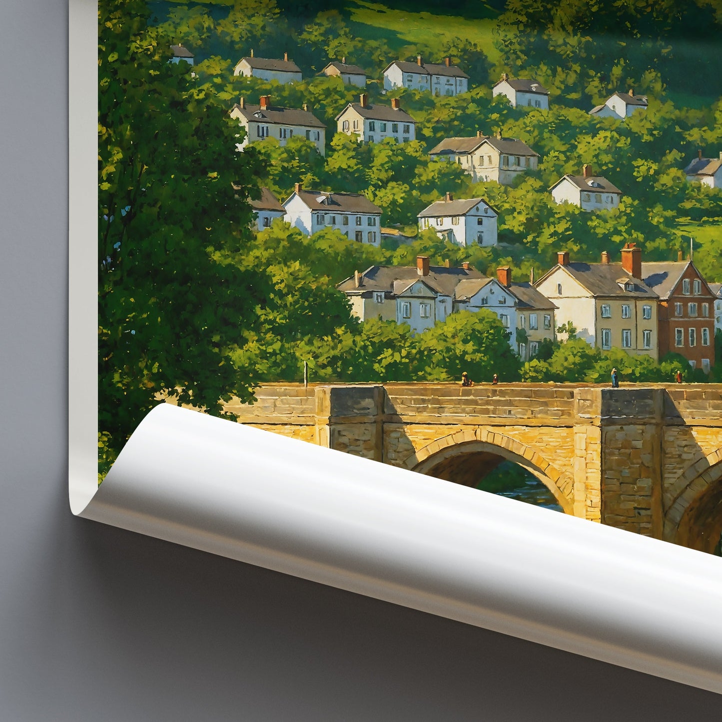 Llangollen Travel Poster, Historic Bridge Serenity | Wales Art Print & Home Decor | UK Landscape Gift