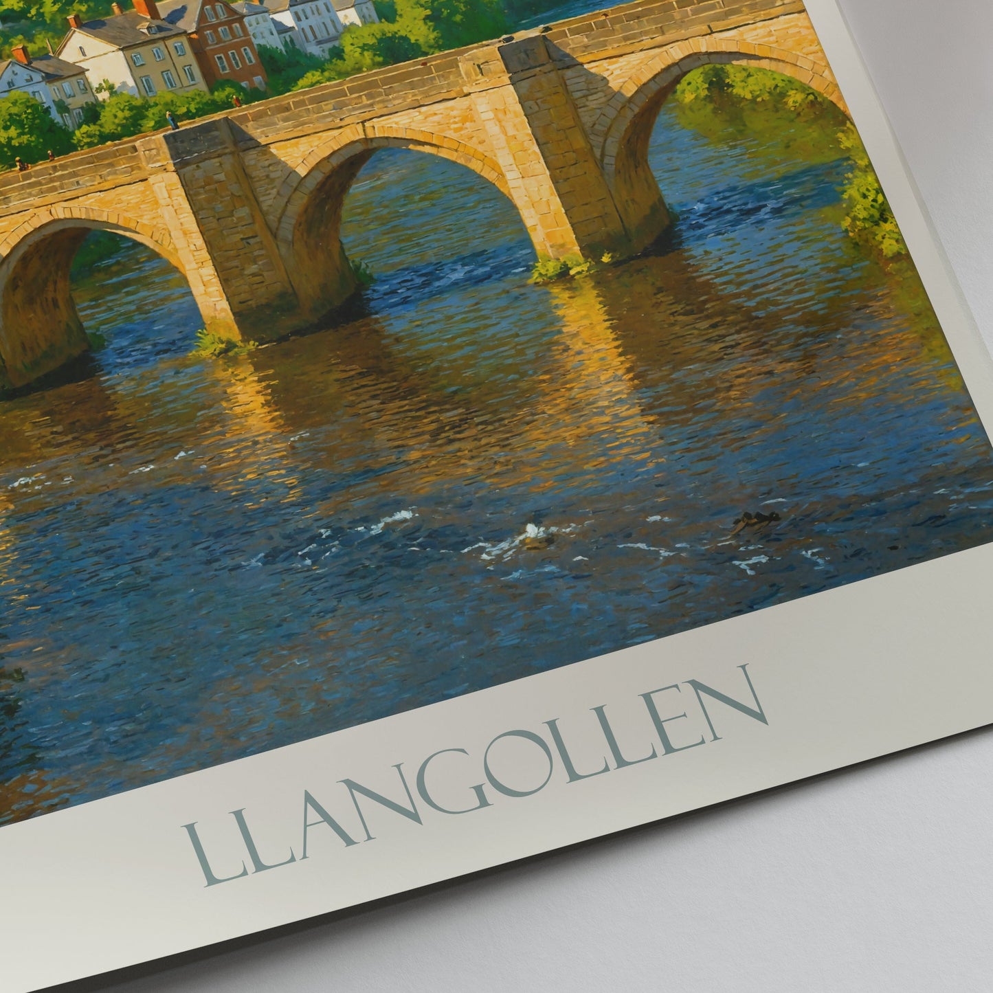Llangollen Travel Poster, Historic Bridge Serenity | Wales Art Print & Home Decor | UK Landscape Gift