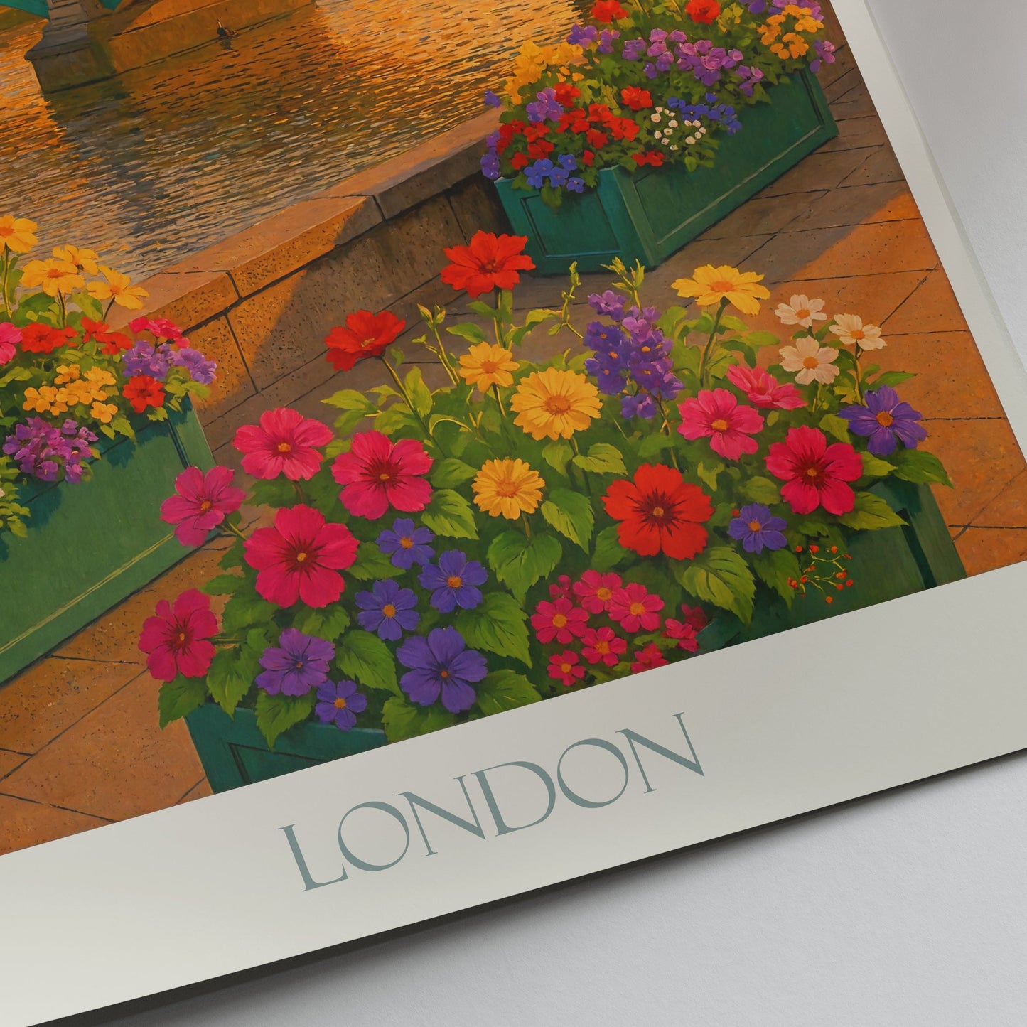 London Travel Poster, Southwark Bridge Sunrise | Vibrant Cityscape Wall Art Print | UK Home Decor Gift