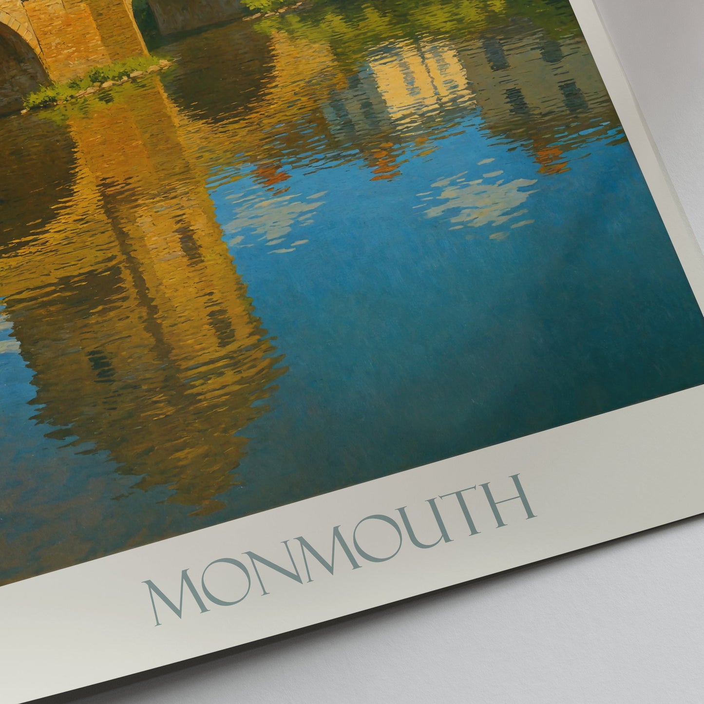 Monmouth Wales Travel Poster | Monnow Bridge Art Print | Historic UK Landmark Wall Decor