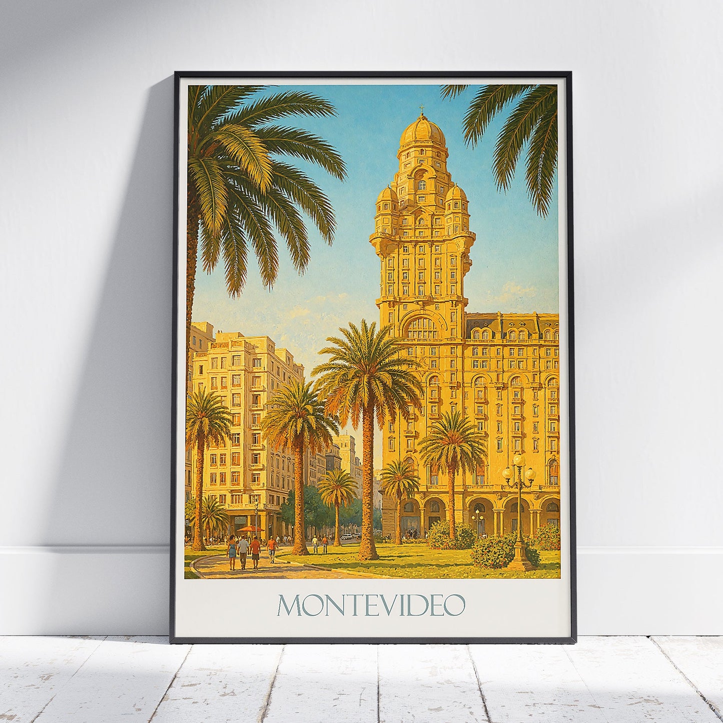 Montevideo Travel Poster, Palacio Salvo Art Print ~ Uruguay Cityscape Wall Decor | South America Gift