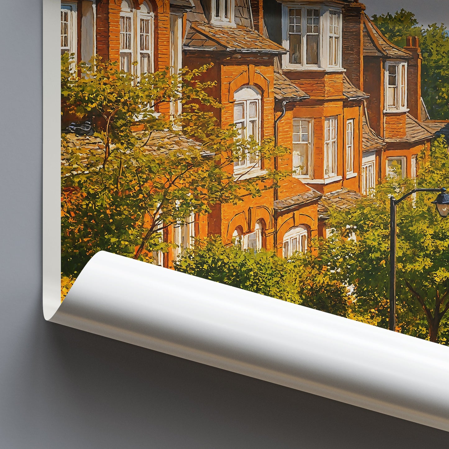 Muswell Hill London Skyline Travel Poster | North London Painted Wall Art Print | UK City View Home Decor Gift