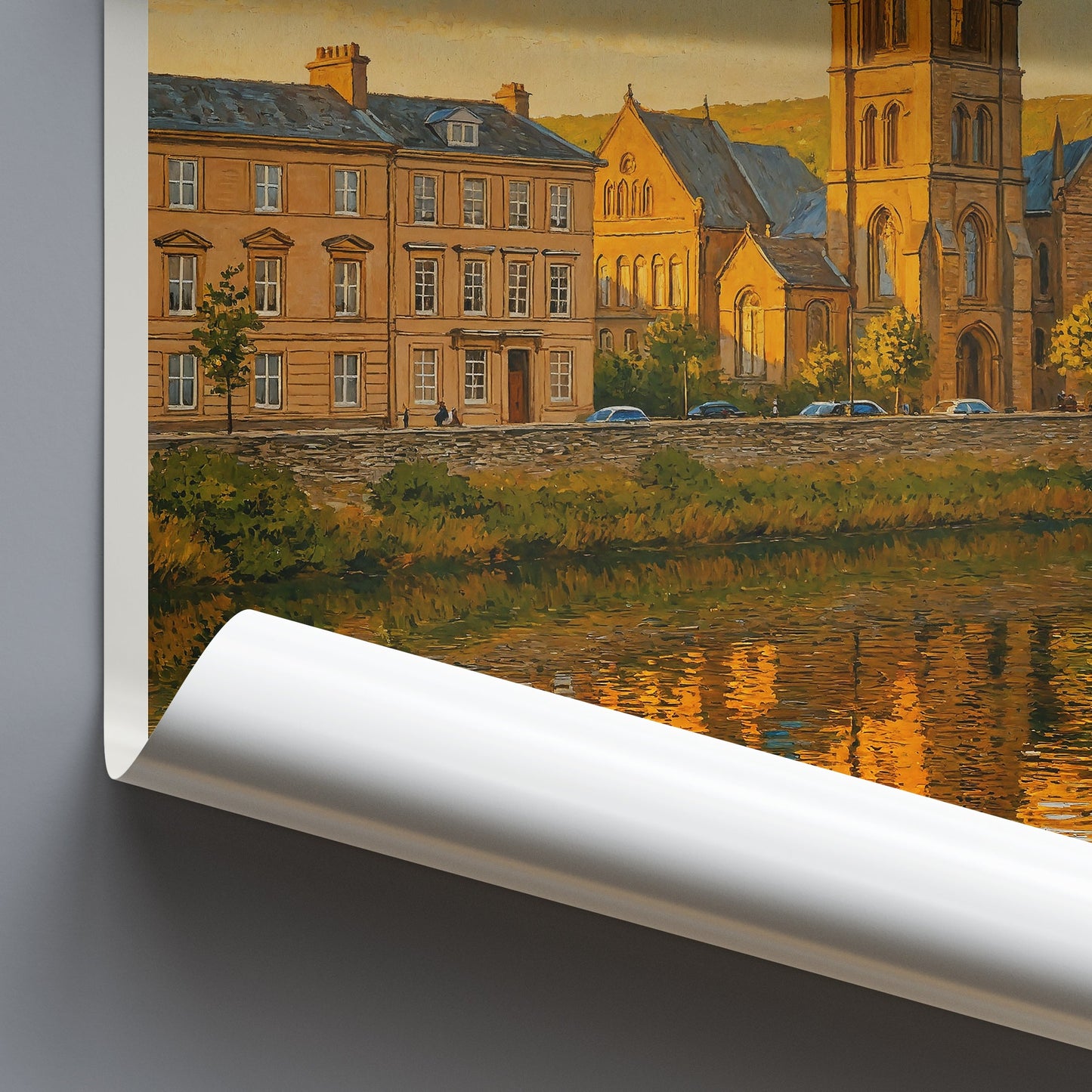 Perth Scotland Travel Poster | St. Matthew's Church Riverside Art Print | Scottish Cityscape Home Decor | United Kingdom Gift
