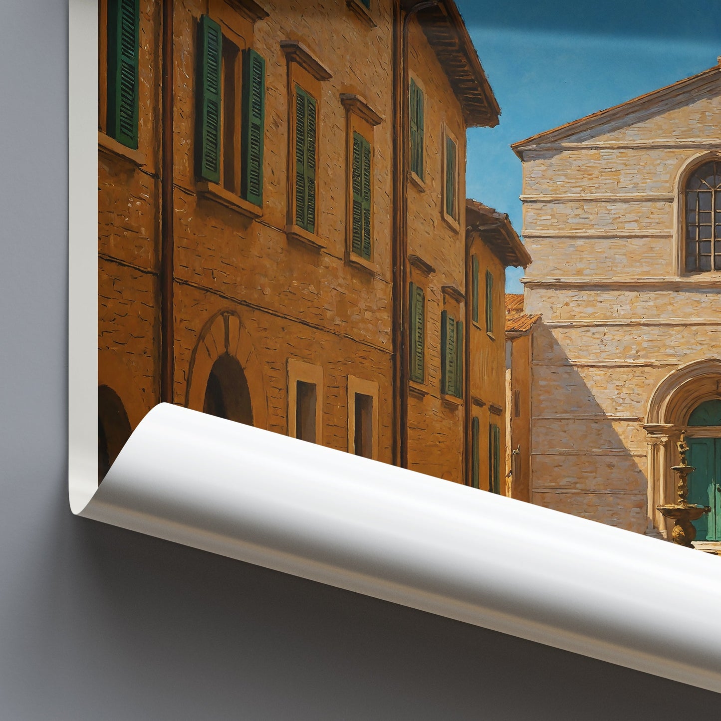 Perugia Travel Poster | Italy Medieval City Wall Art Print | Umbria Old Town Decor | Historic European Street