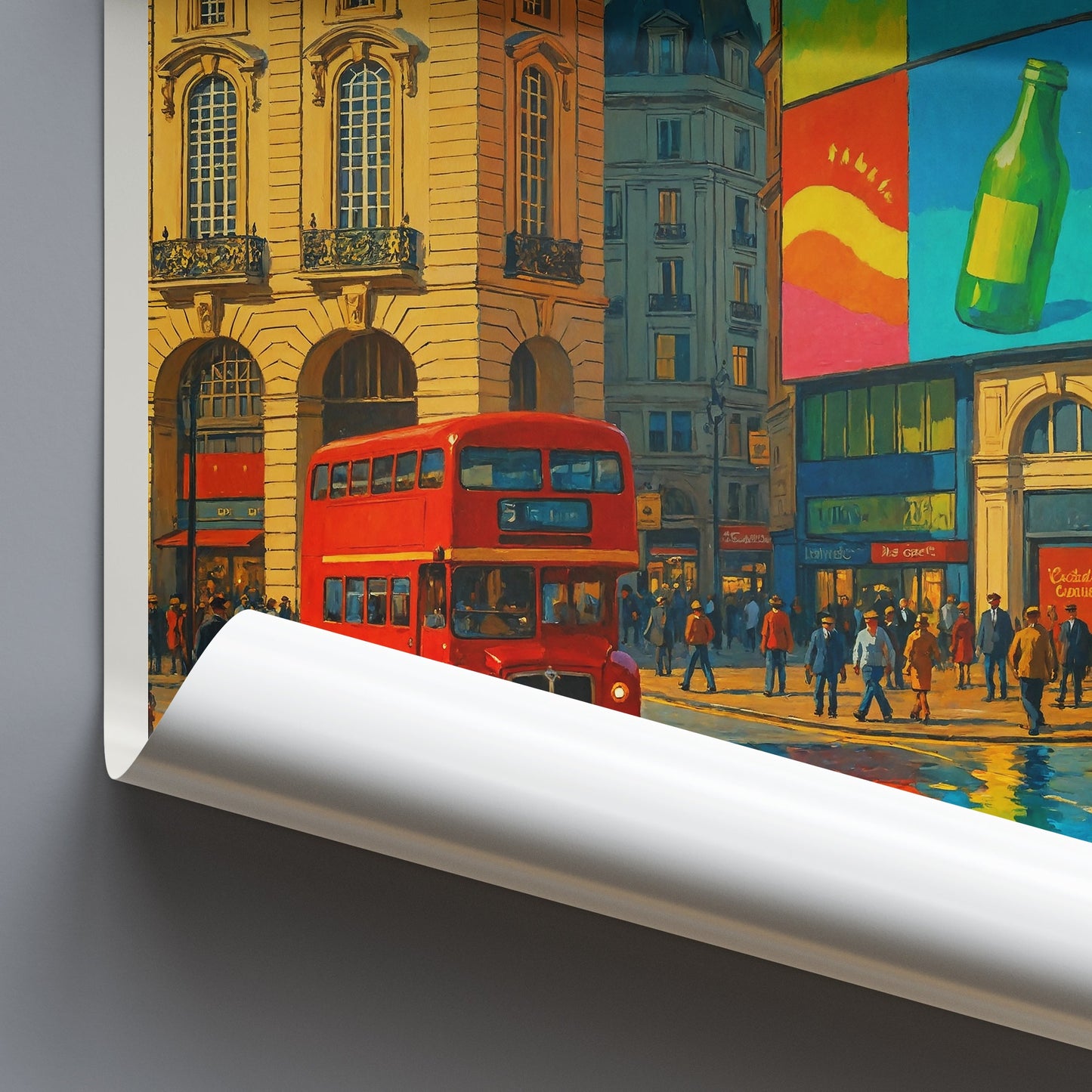 Piccadilly Circus London Travel Poster | Vibrant Cityscape Art Print | UK Wall Decor | British Souvenir Gift