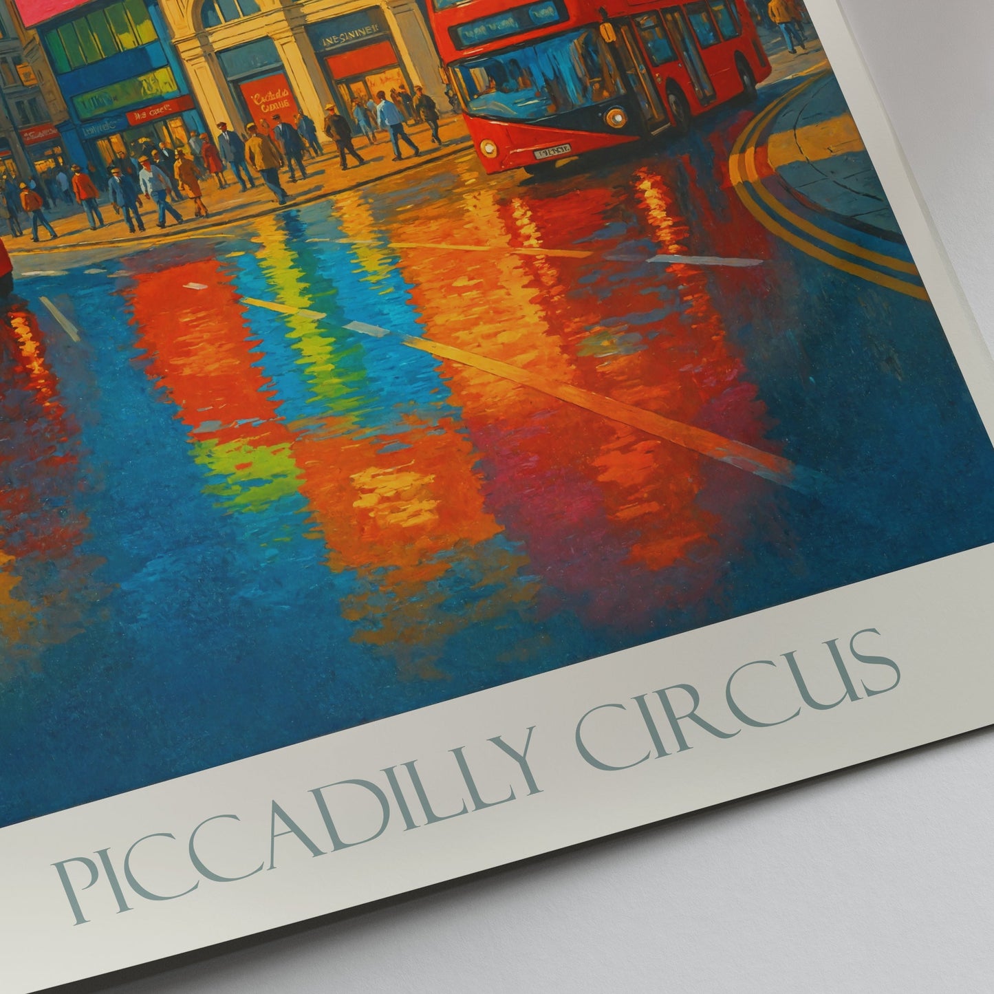 Piccadilly Circus London Travel Poster | Vibrant Cityscape Art Print | UK Wall Decor | British Souvenir Gift