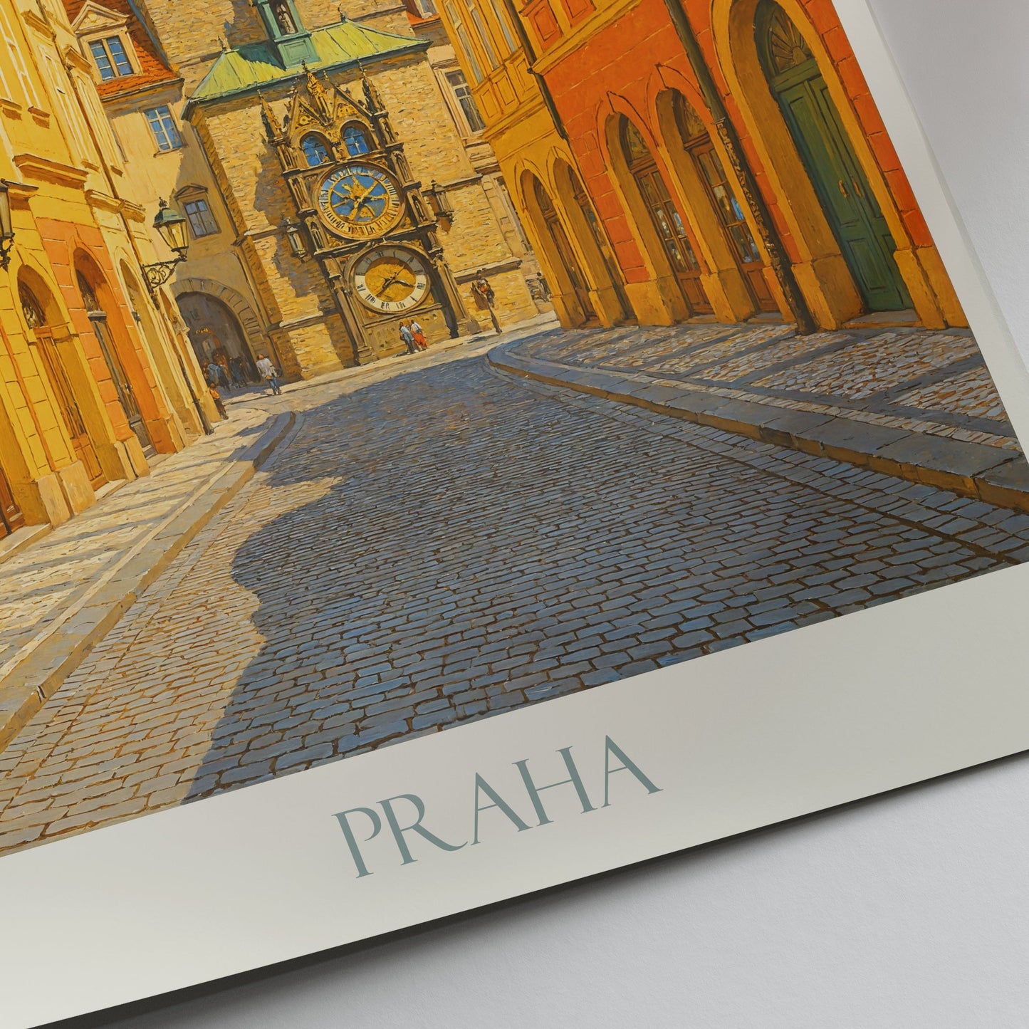 Prague Travel Poster | Old Town Clock Art Print | Czech Republic Cityscape Wall Art | European Home Decor