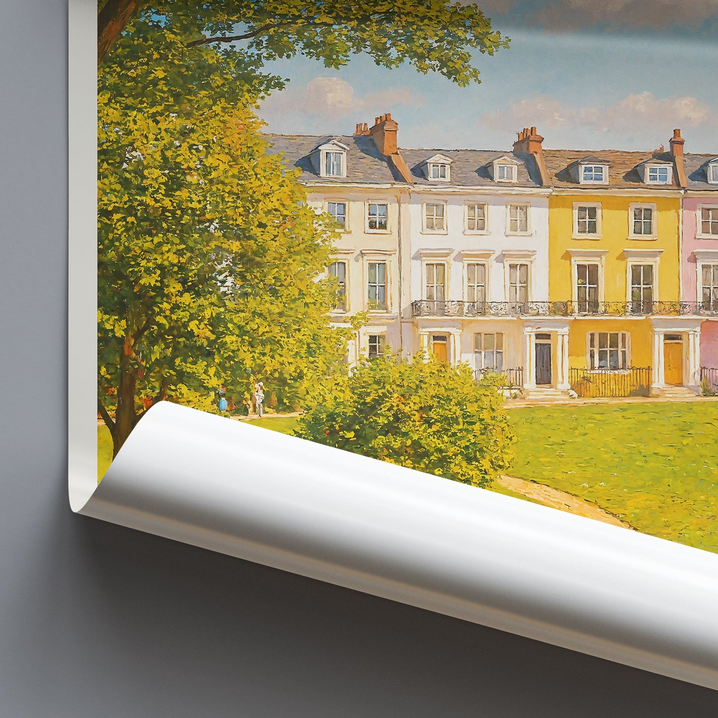 Primrose Hill London Poster | Colorful Homes Art Print | UK Travel Wall Decor
