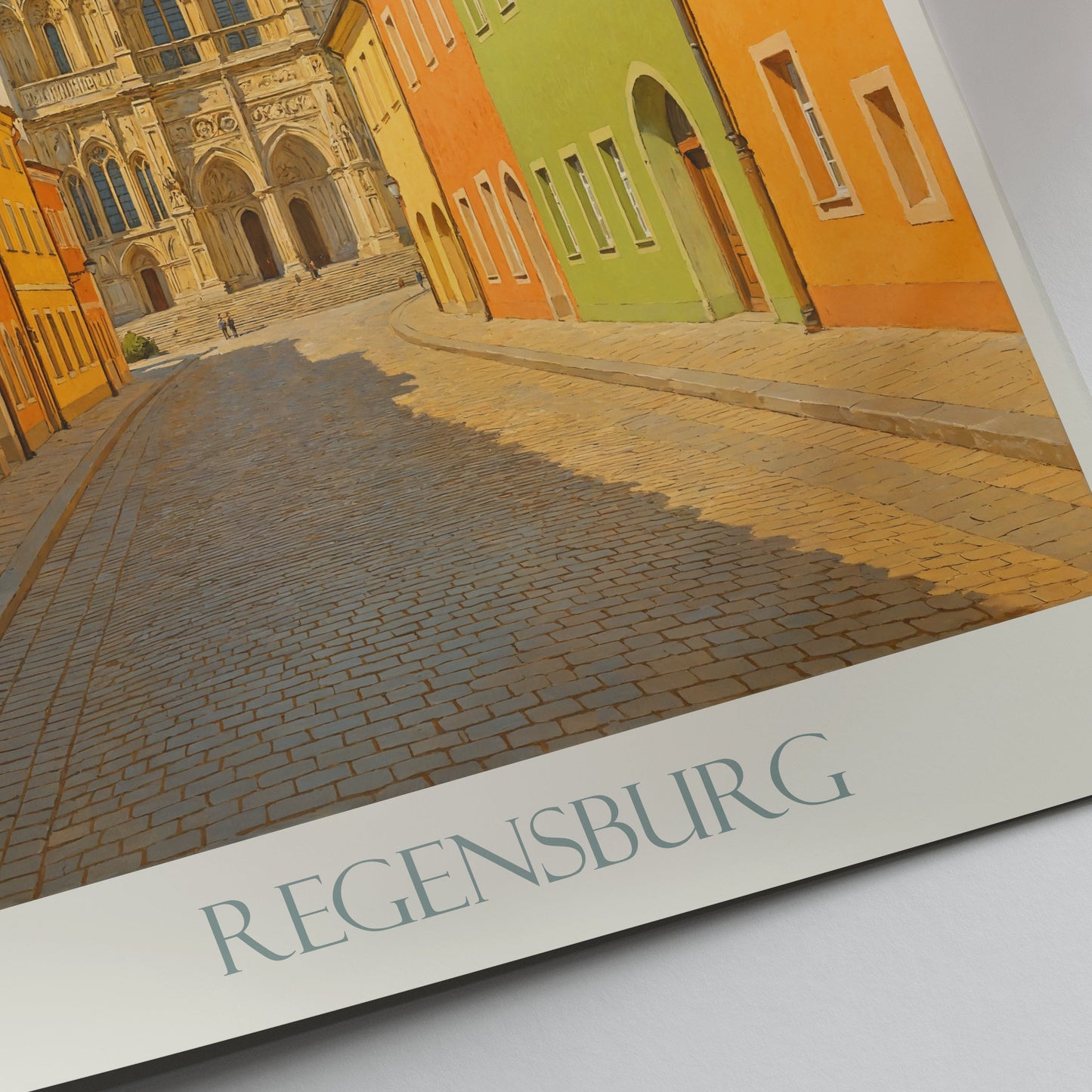 Regensburg Travel Poster | Regensburg Cathedral Art Print | Germany Cityscape Wall Art | Historic Bavarian Home Decor