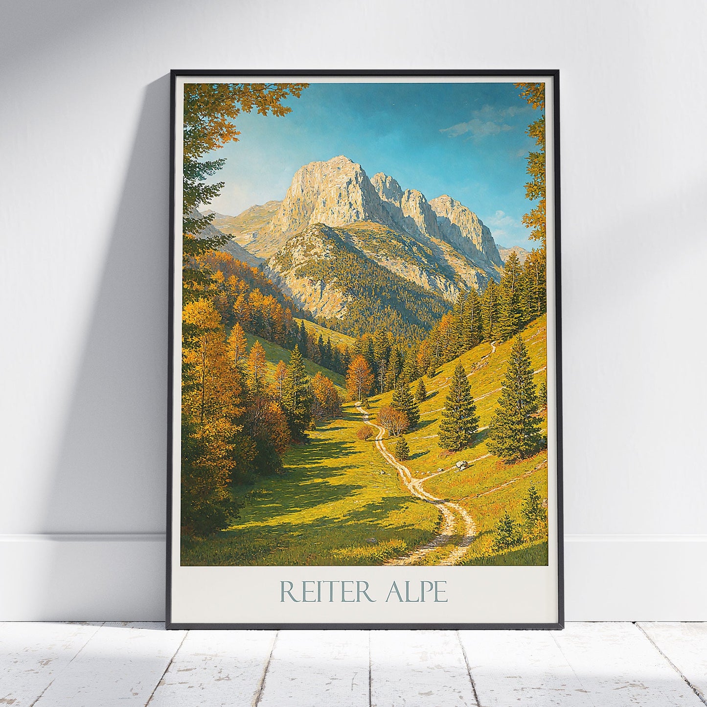 Reiter Alpe Travel Poster | German Alps Mountain Art Print | Autumn Landscape Nature Wall Decor | Bavaria Austria Home Gift