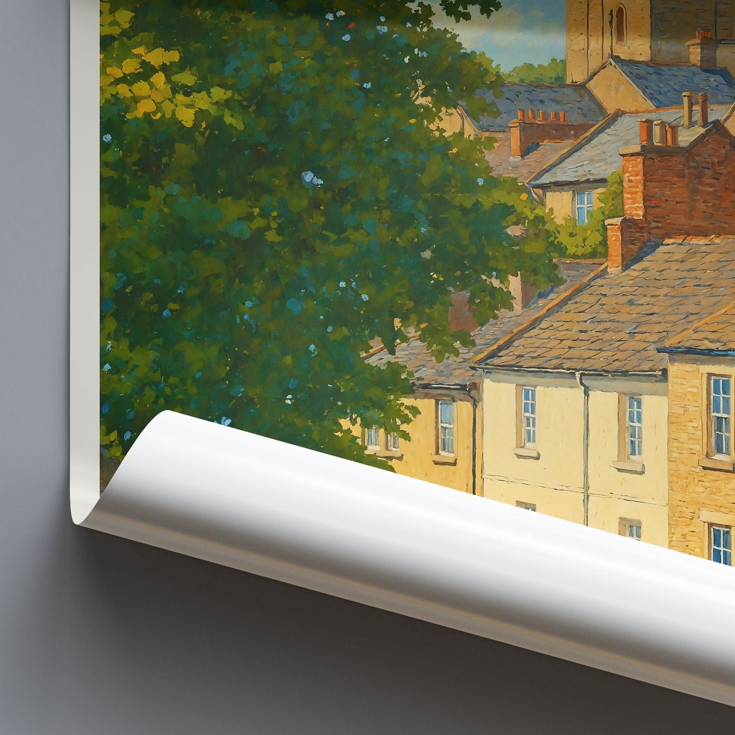 Richmond Yorkshire Travel Poster | England Castle Town Art Print | Historic UK Destination Decor | British Wall Art Gift