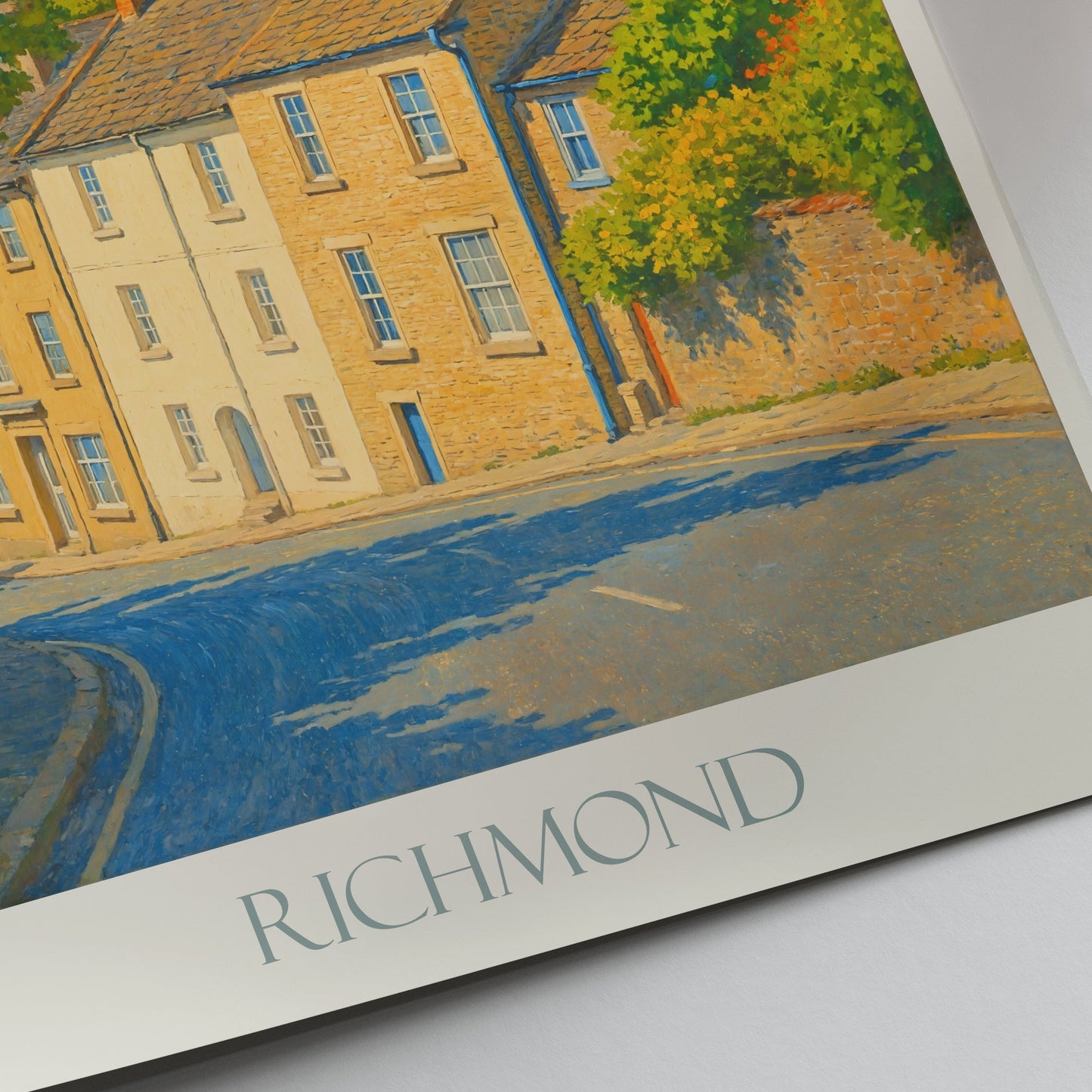 Richmond Yorkshire Travel Poster | England Castle Town Art Print | Historic UK Destination Decor | British Wall Art Gift