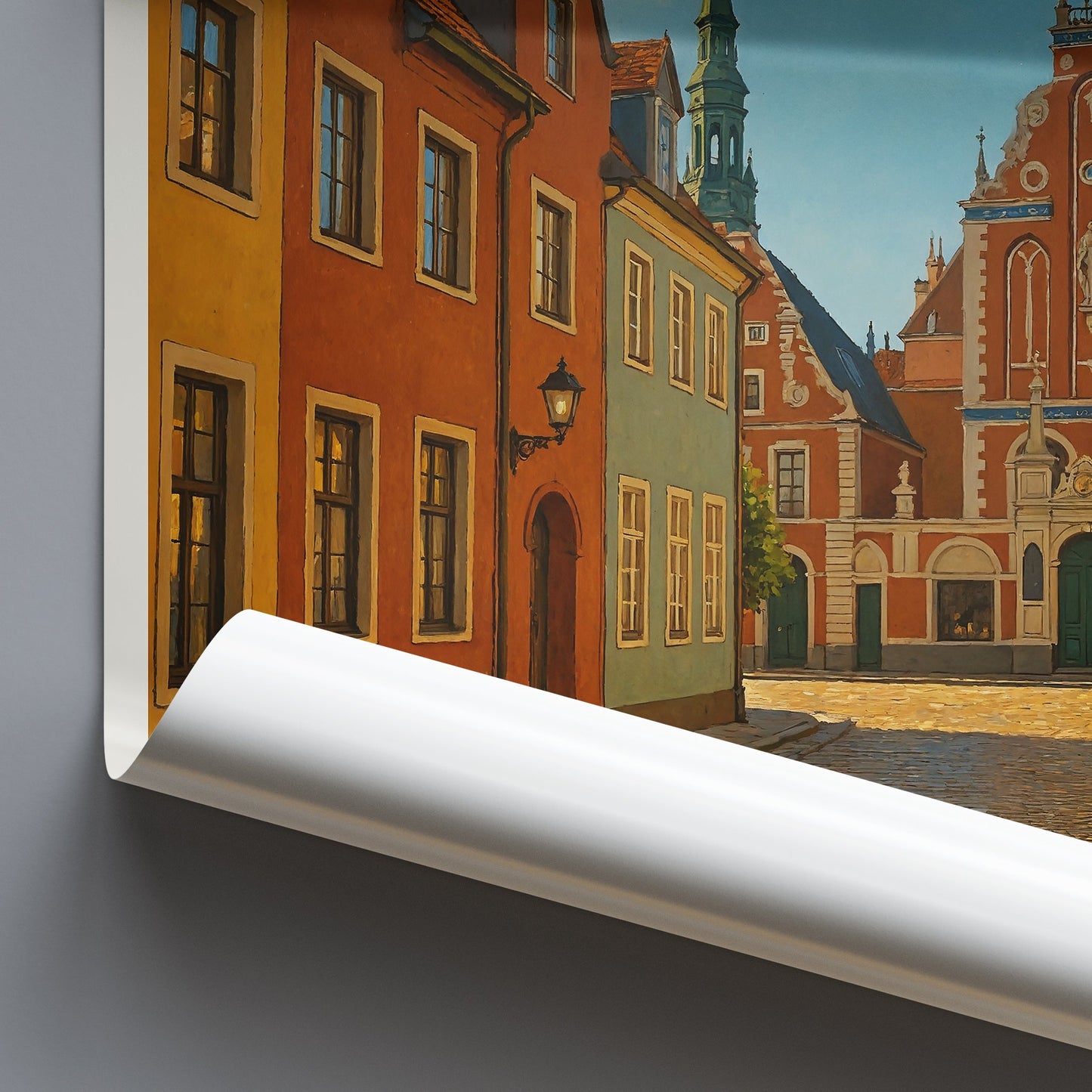 Riga Travel Poster, House of the Blackheads | Latvia Old Town Art Print & Cityscape Decor | Europe Gift