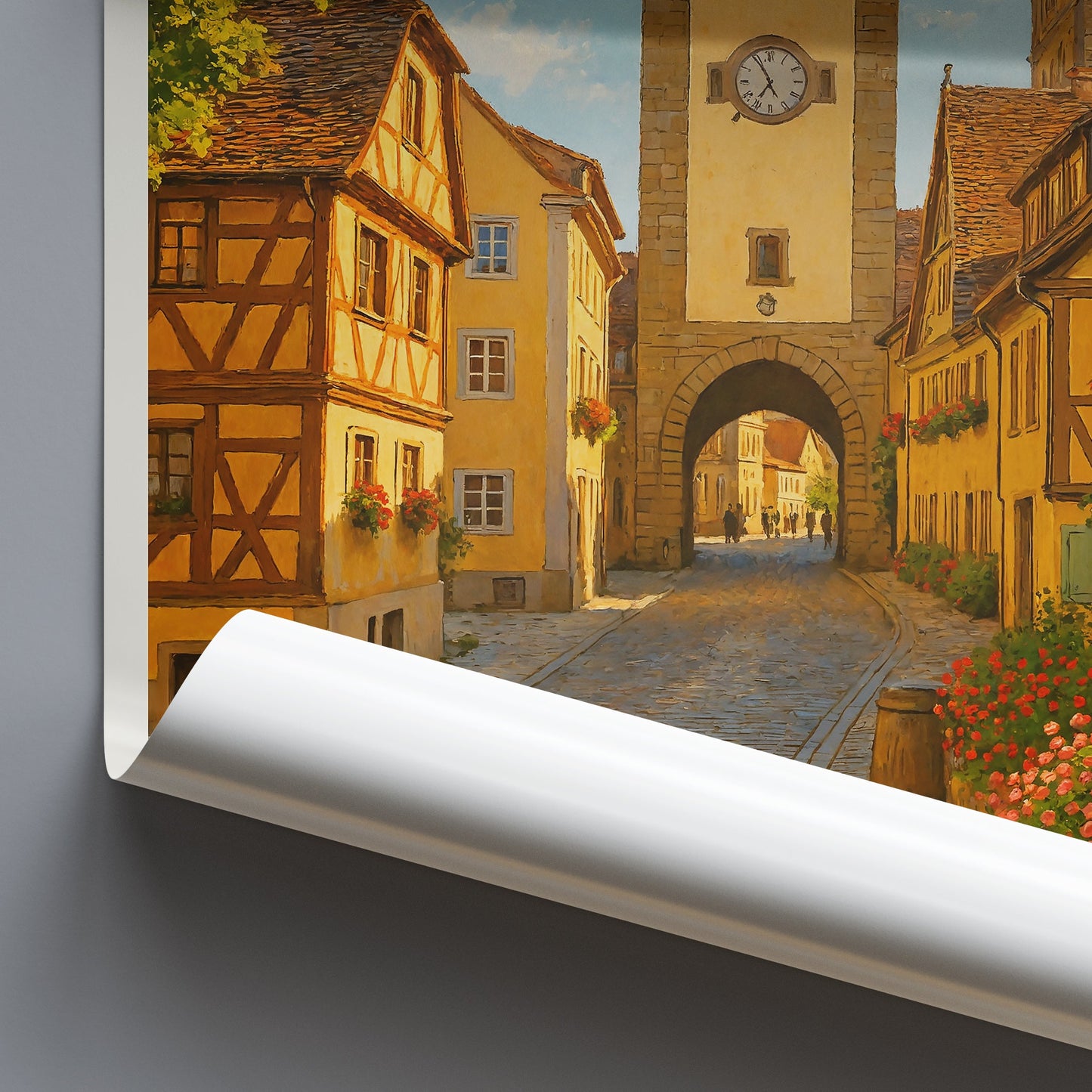 Rothenburg ob der Tauber Travel Poster, German Medieval Charm ~ Old Town Wall Art Print | Unique Germany Home Decor
