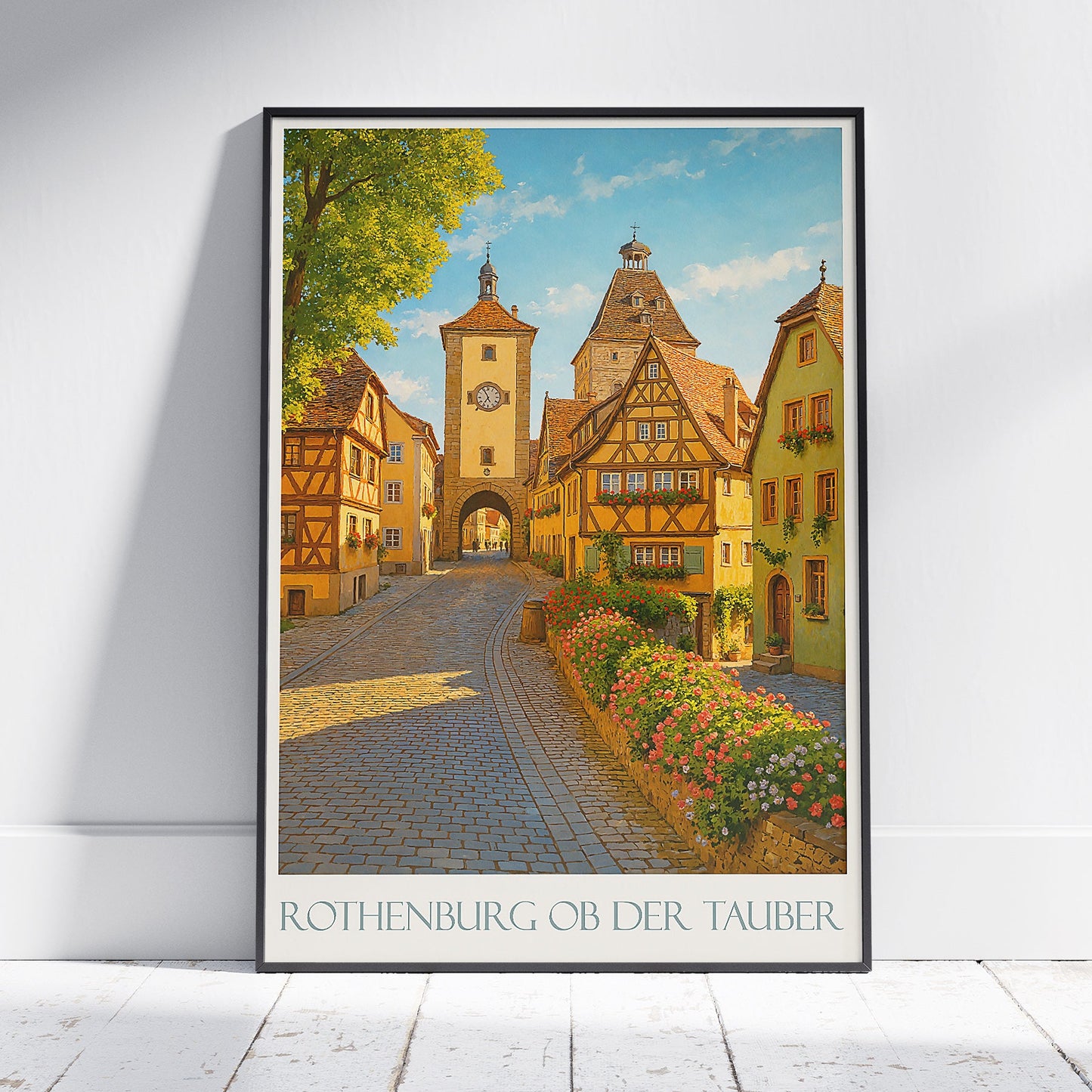 Rothenburg ob der Tauber Travel Poster, German Medieval Charm ~ Old Town Wall Art Print | Unique Germany Home Decor