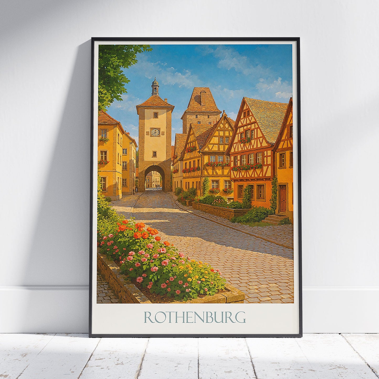 Rothenburg Travel Poster, Germany | Charming Medieval Town Art Print | Historic Bavarian Wall Decor
