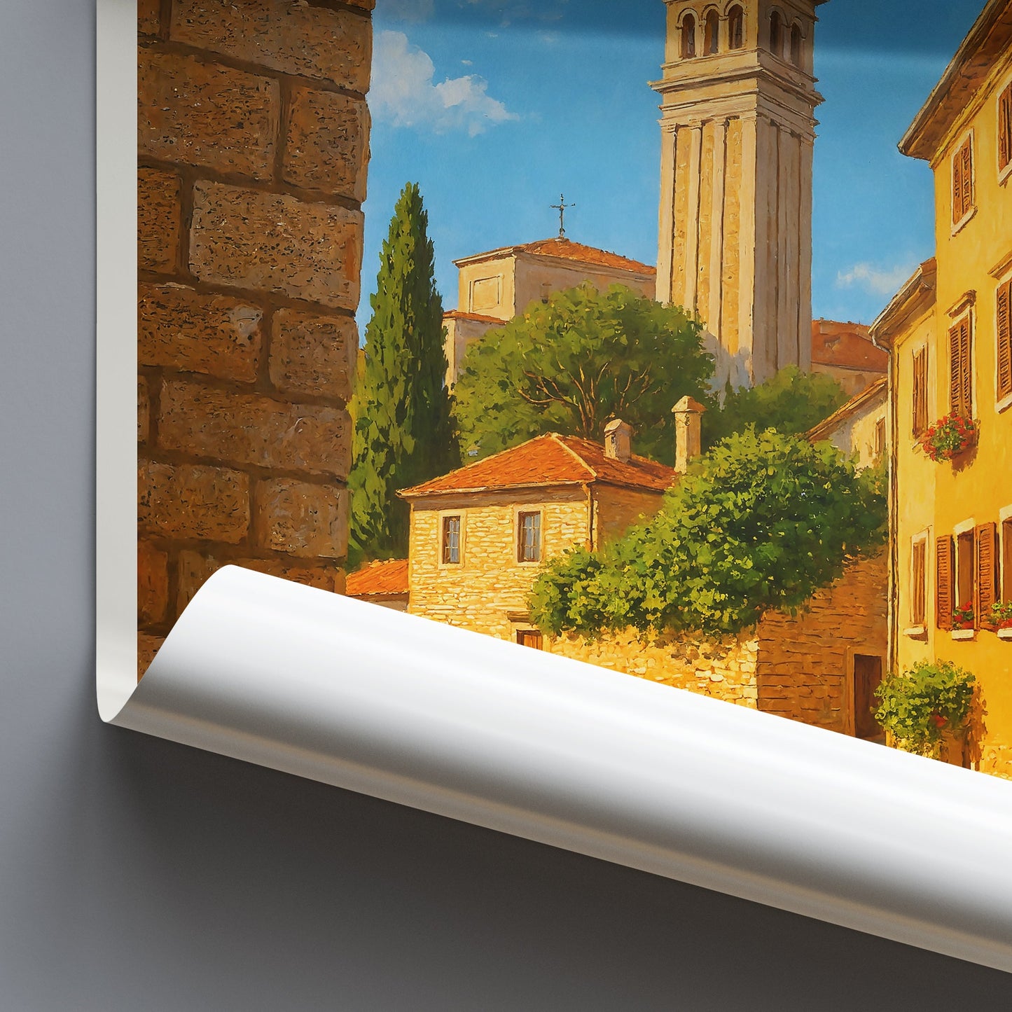Rovinj Travel Poster, Croatia Old Town Art Print | Istria Bell Tower Home Decor | Mediterranean Vacation Gift