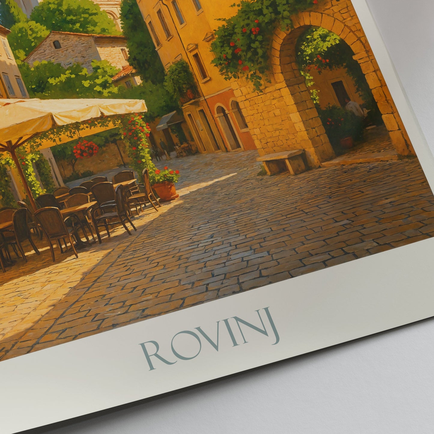Rovinj Travel Poster, Charming Old Town Street ~ Croatia Art Print & Home Decor | Mediterranean Vacation Gift