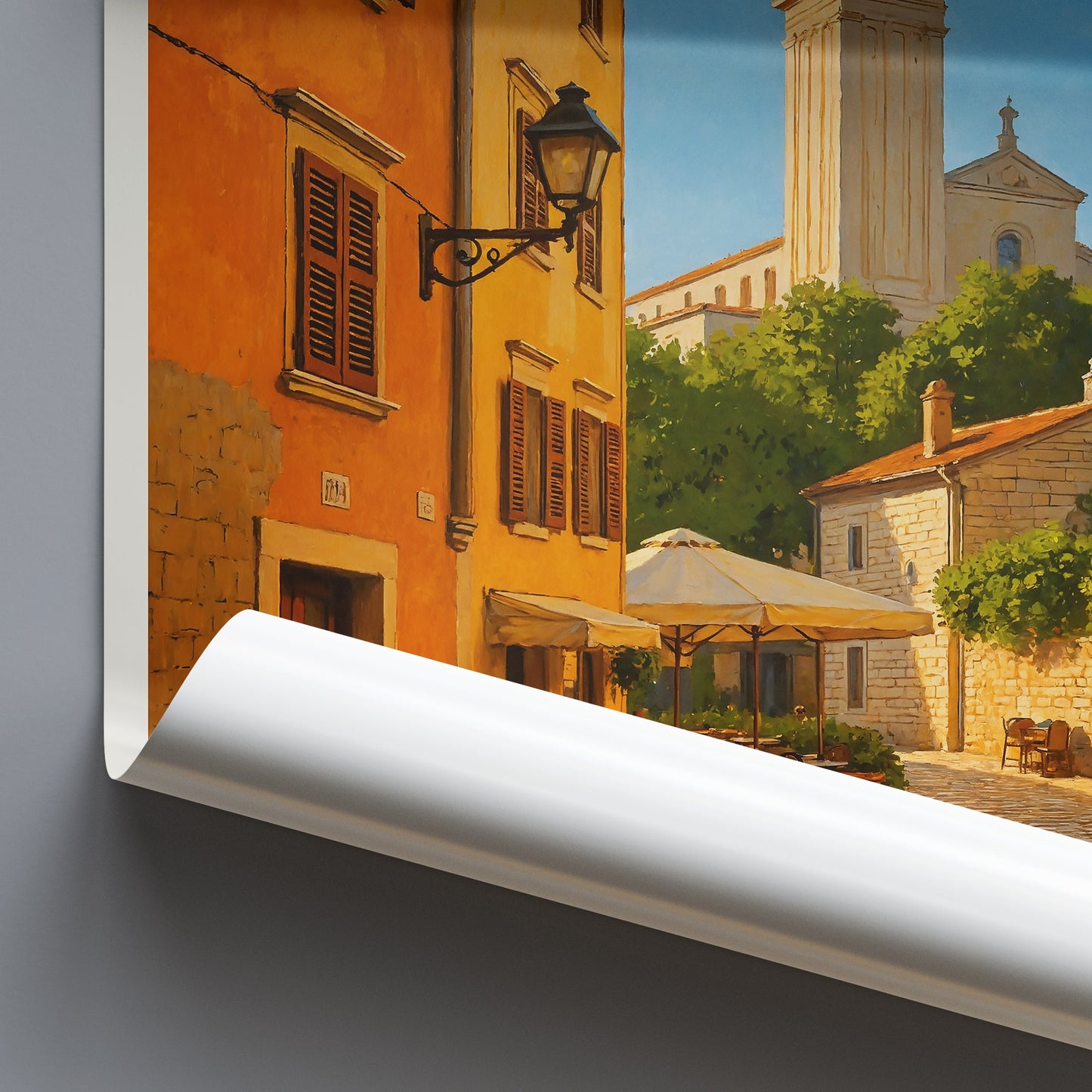 Rovinj Travel Poster, Charming Old Town Street | Croatia Art Print | Mediterranean Decor Gift