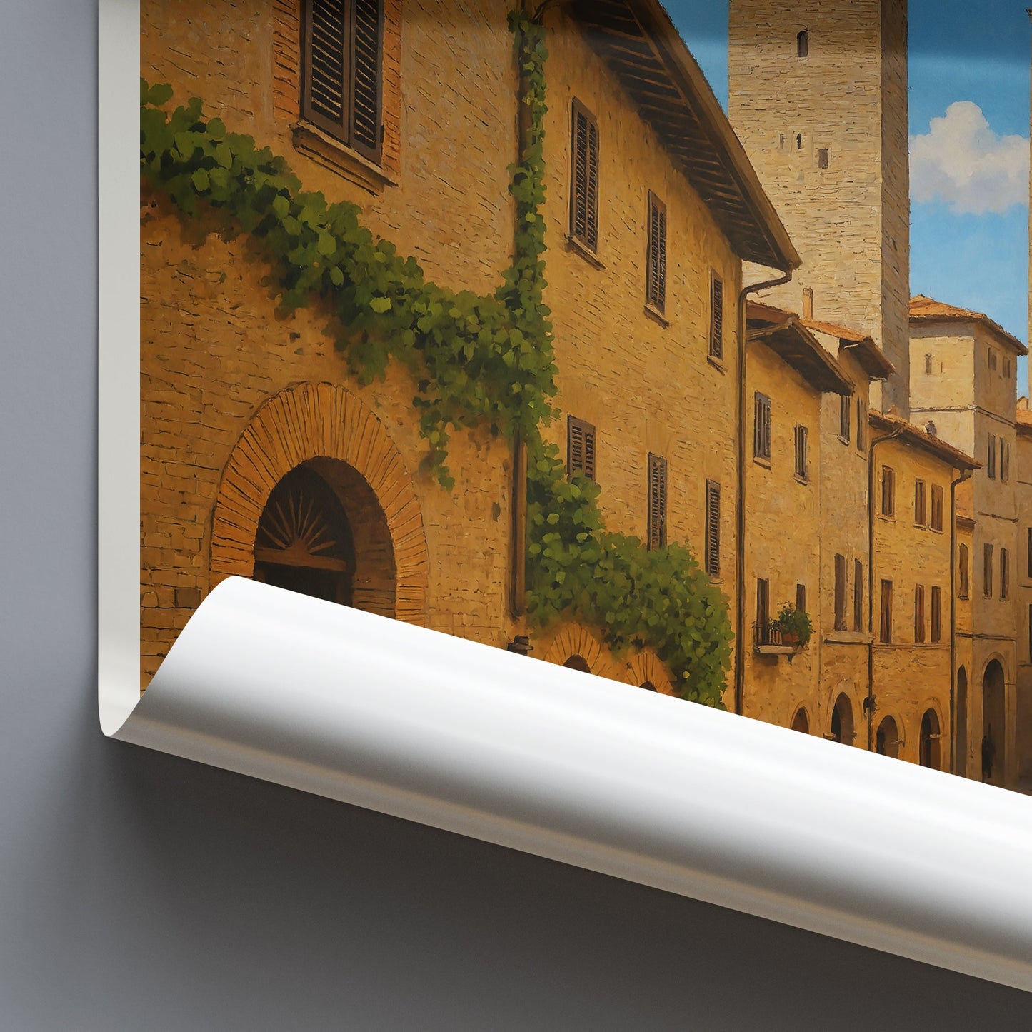 San Gimignano Travel Poster, Italy | Medieval Towers Tuscany Wall Art Print | Historic Town Decor | Italian Art Gift