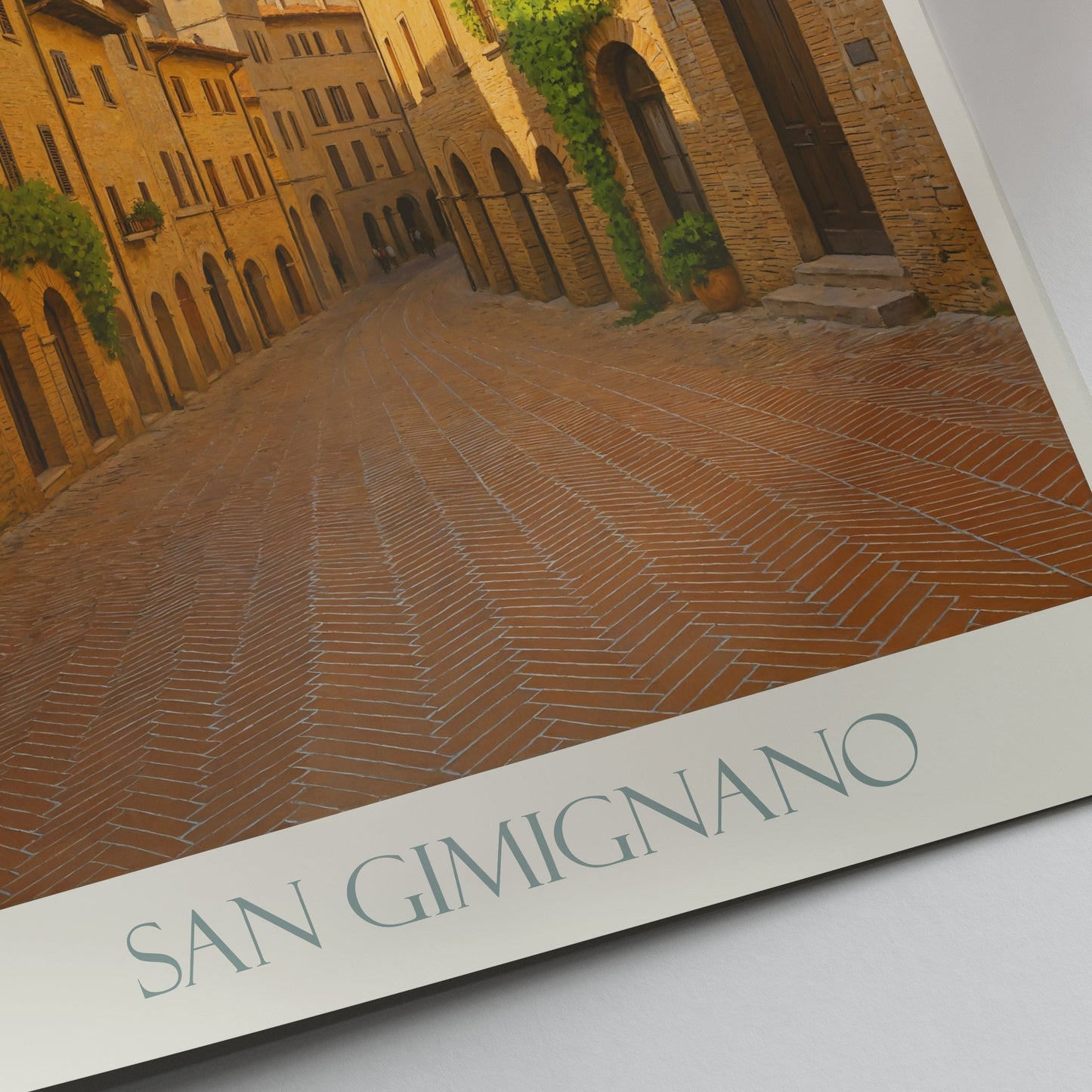 San Gimignano Travel Poster, Italy | Medieval Towers Tuscany Wall Art Print | Historic Town Decor | Italian Art Gift